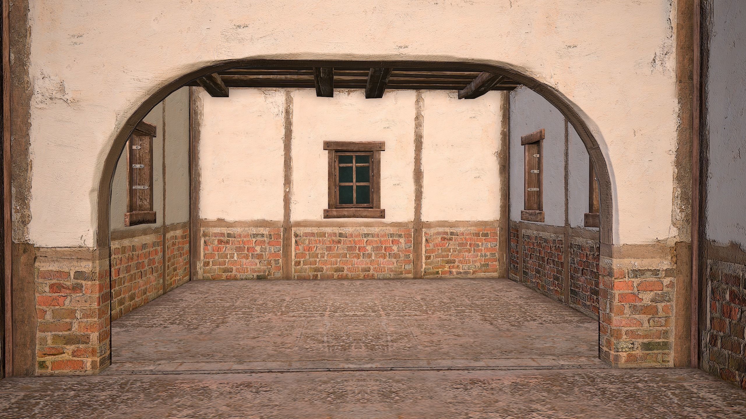 Medieval House Residence 2 Storey Low-poly 3D model_25