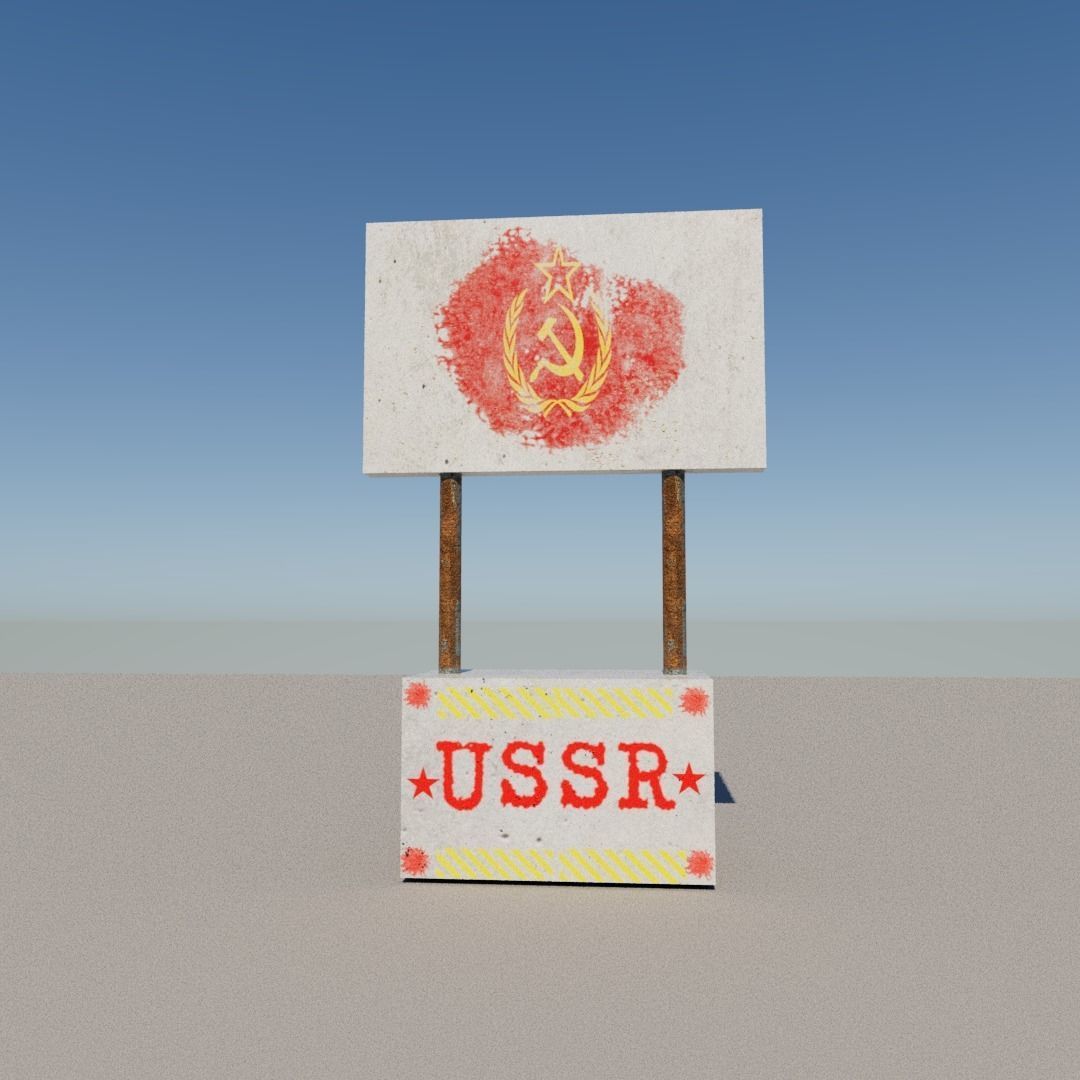 3D model Soviet Union sign VR / AR / low-poly | CGTrader