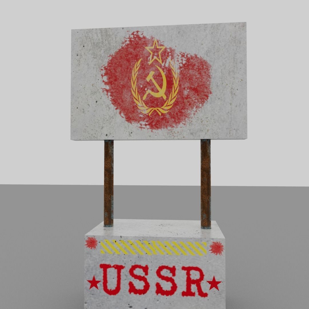 3D model Soviet Union sign VR / AR / low-poly | CGTrader