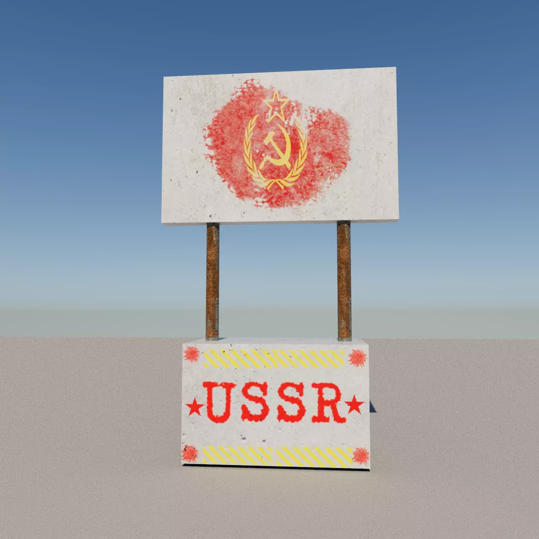 Soviet Union sign Low-poly 3D model