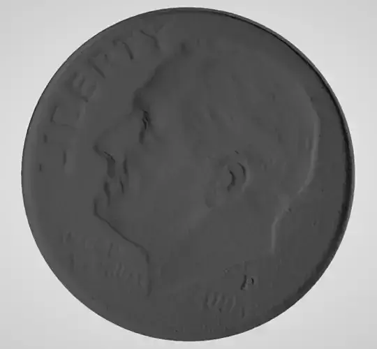 US Dime Face Surface 3D model