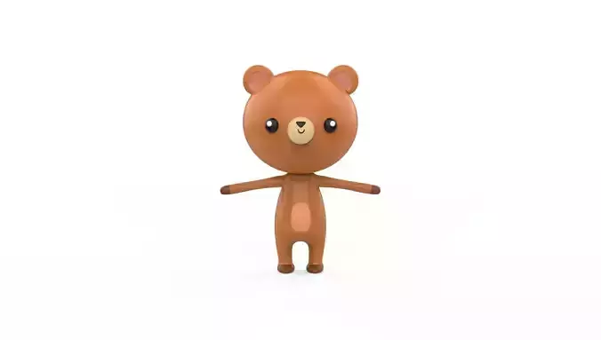 Stylized Character Bear v001  Low-poly 3D model