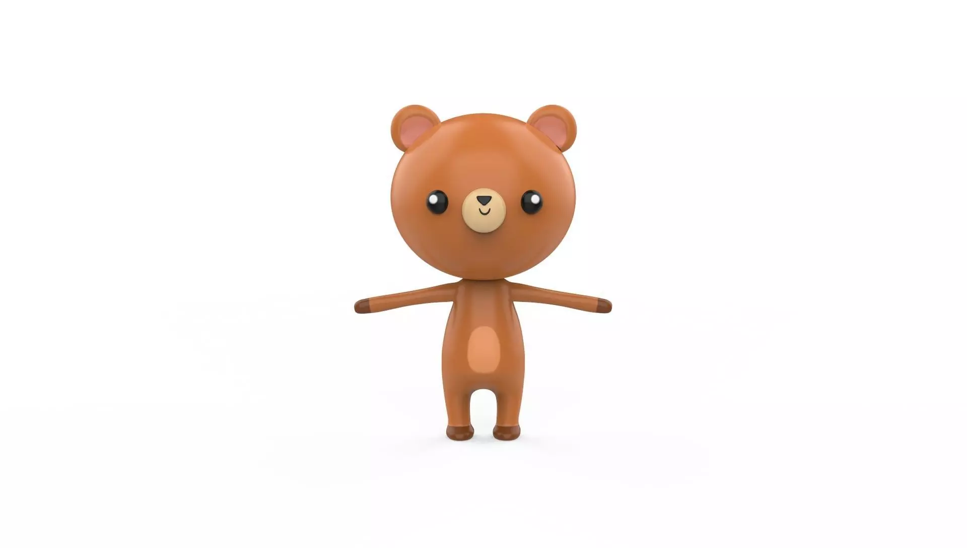 Stylized Character Bear v001  Low-poly 3D model_0