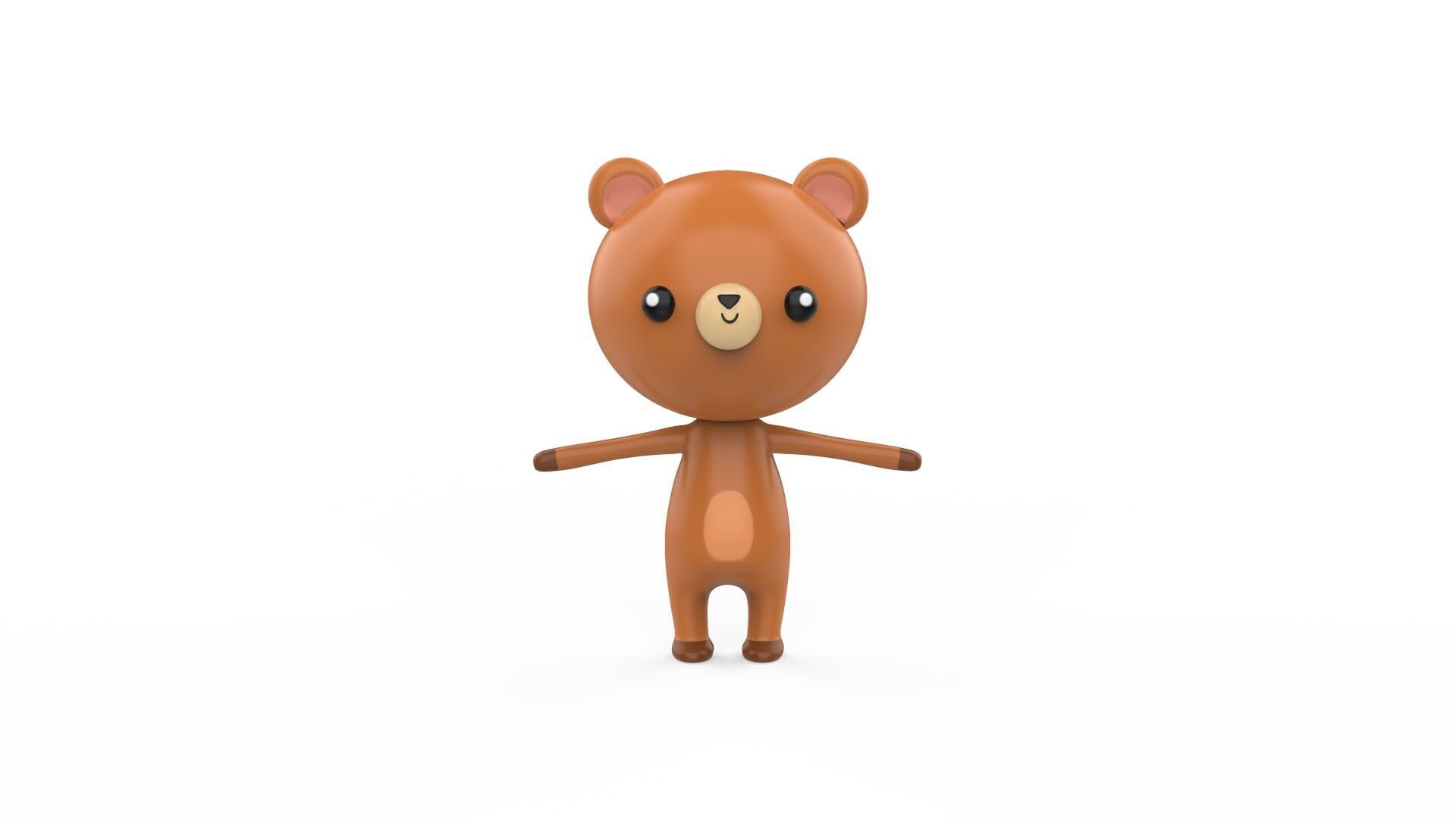 Stylized Character Bear v001  Low-poly 3D model_2