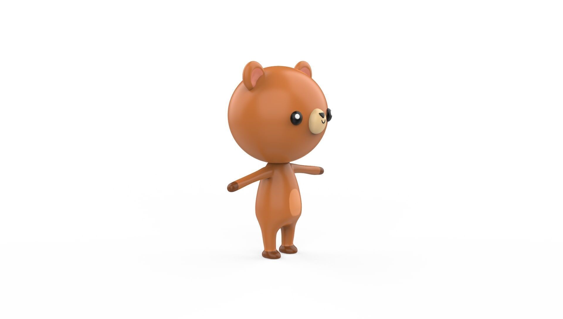 Stylized Character Bear v001  Low-poly 3D model_12