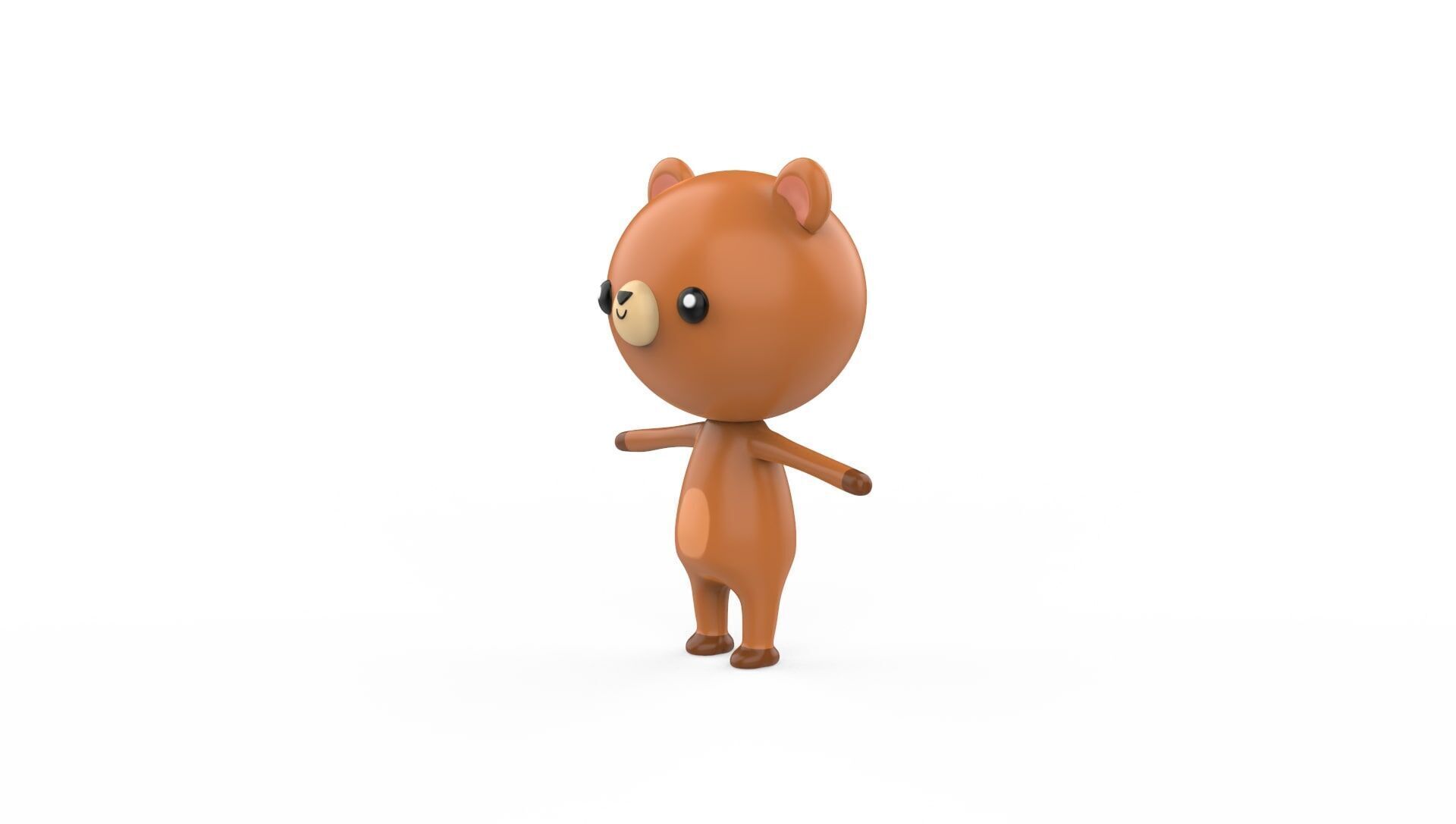 Stylized Character Bear v001  Low-poly 3D model_4