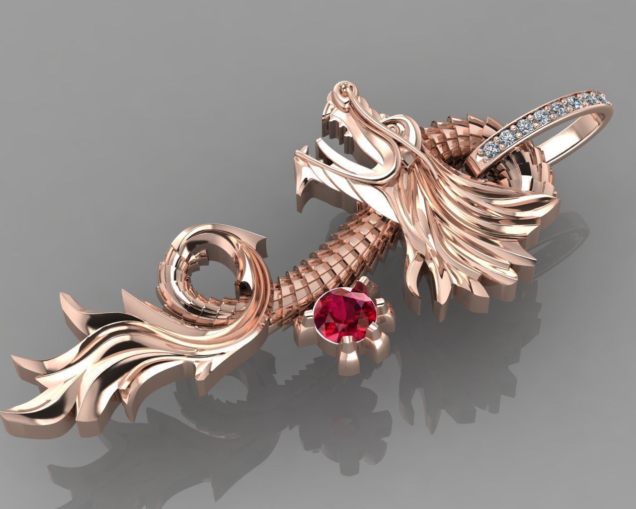  dragon pendant p0036 3D print model_1