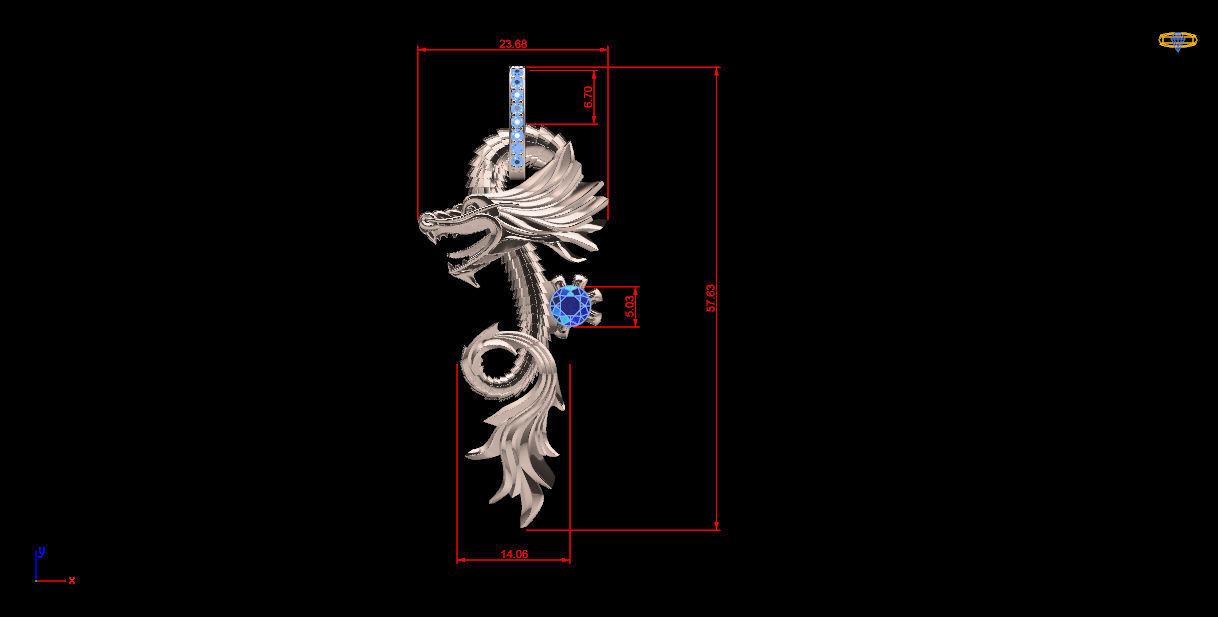  dragon pendant p0036 3D print model_6