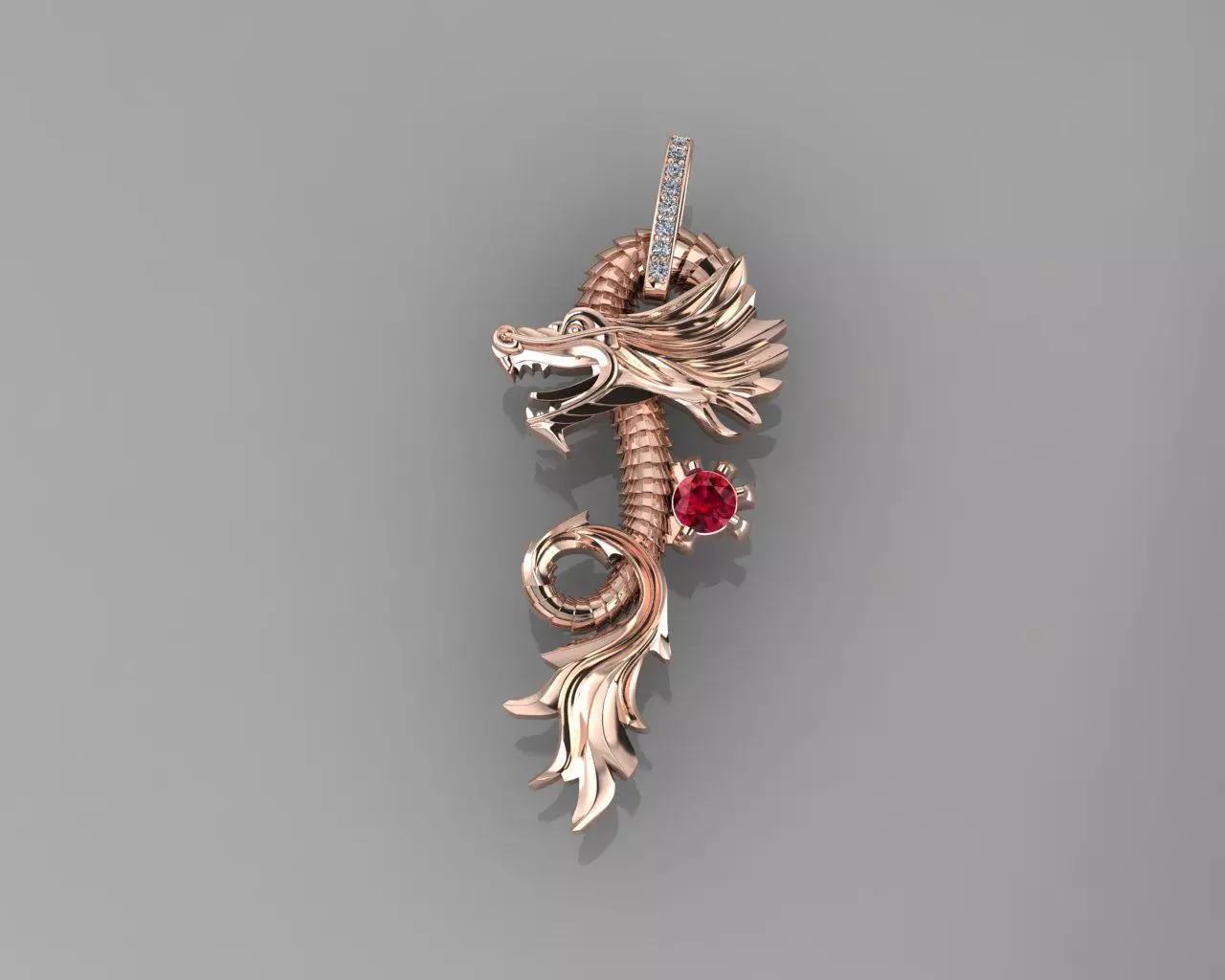  dragon pendant p0036 3D print model_0
