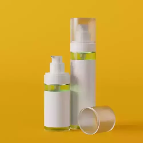 Plastic cosmetic bottle with dispenser 50 and 100 ml 3D model
