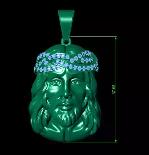 jesus pendent  with diamonds 