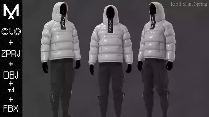 New Outfit Male Marvelous designer Clo3d OBJ mtl FBX ZPRJ