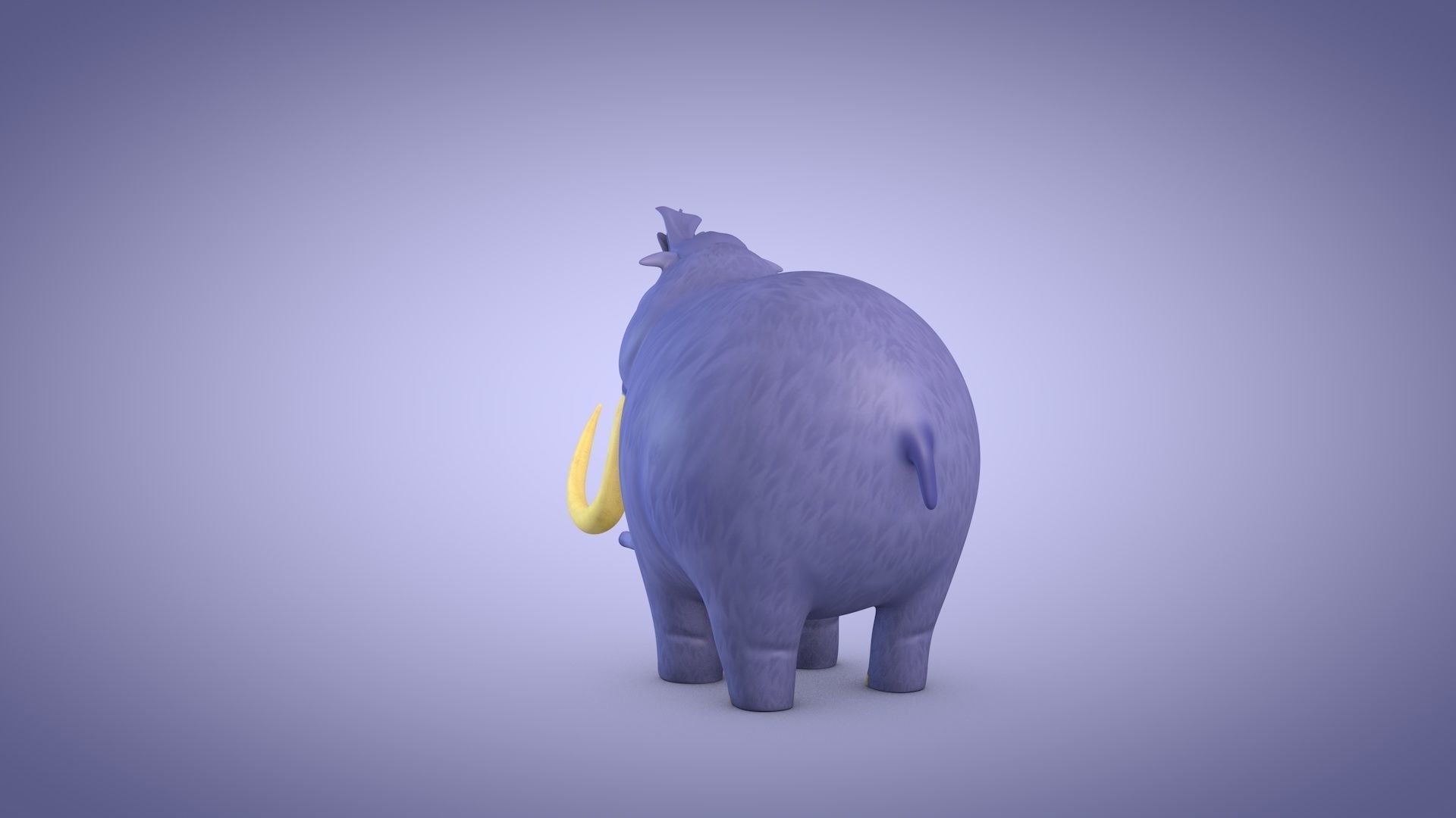 Mammoth Low-poly 3D model_2