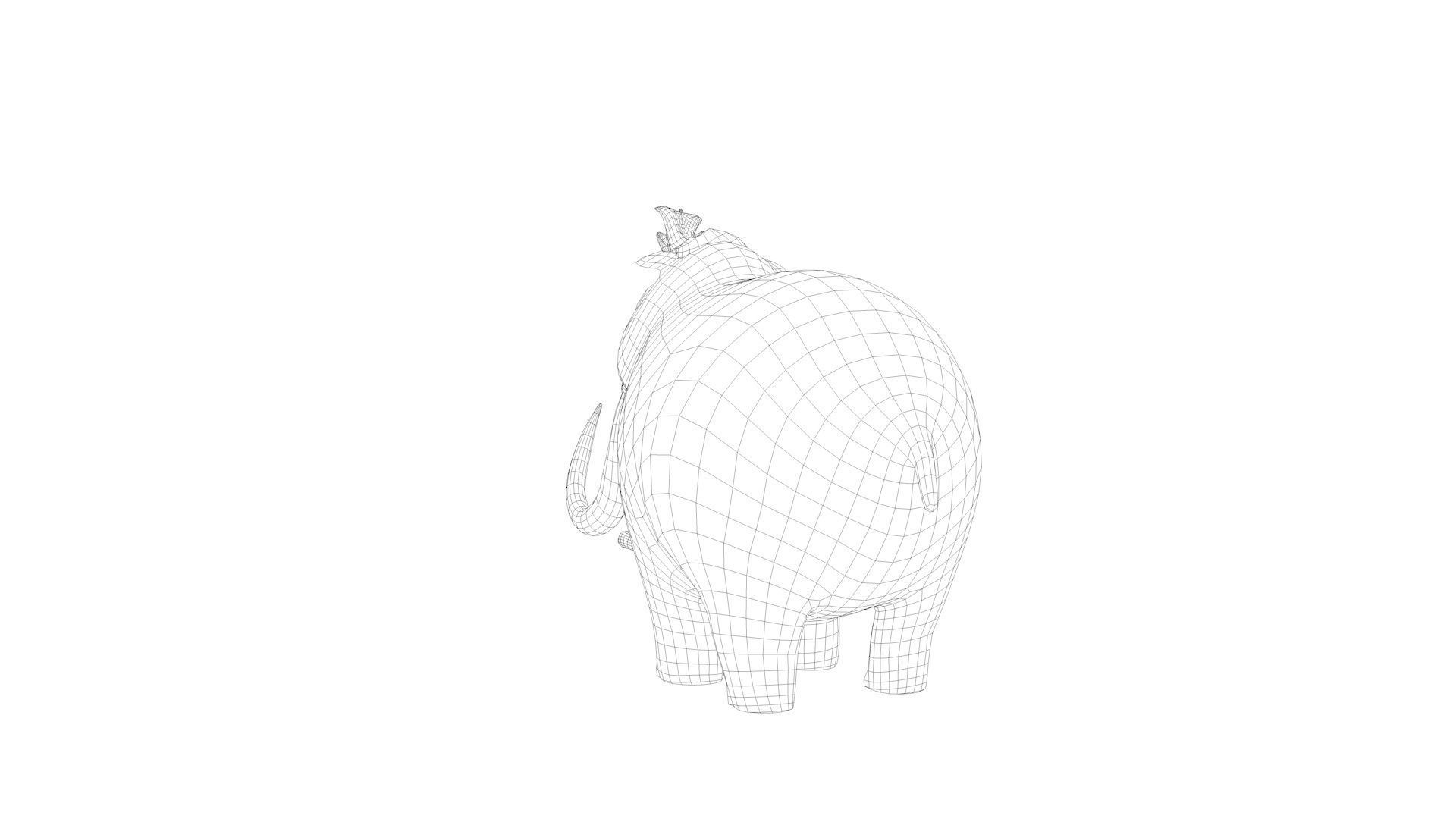 Mammoth Low-poly 3D model_11
