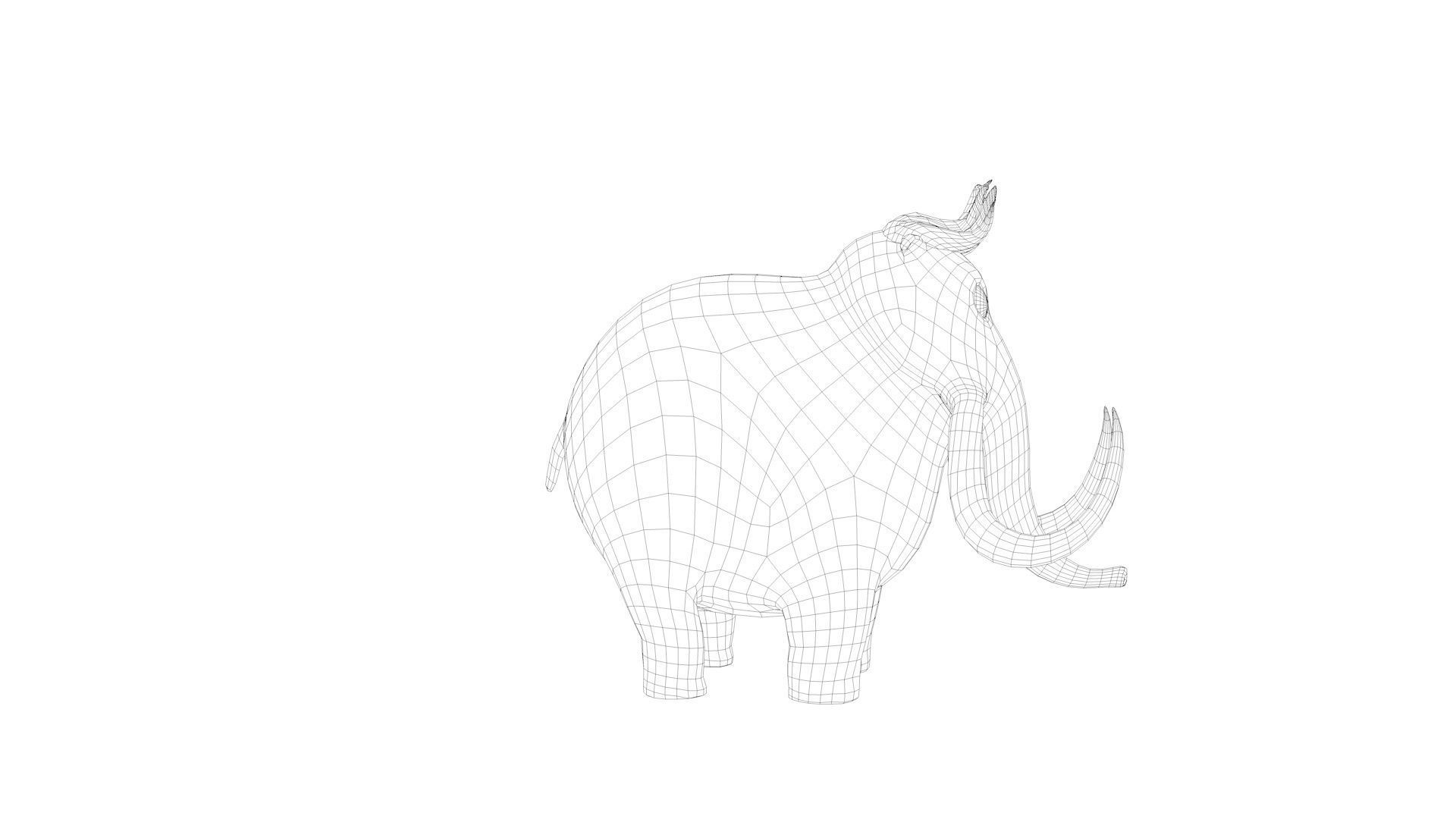 Mammoth Low-poly 3D model_13
