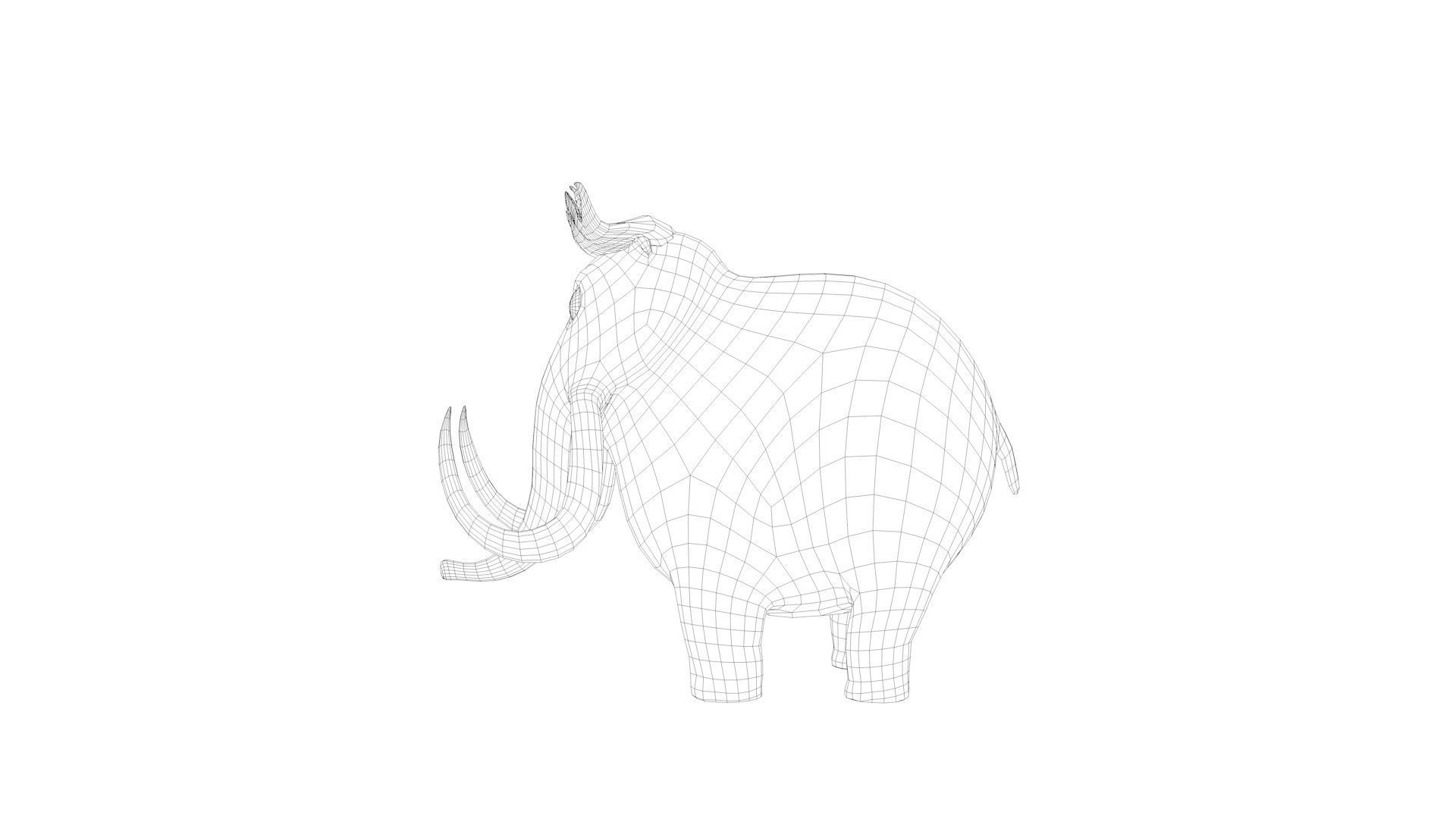 Mammoth Low-poly 3D model_10