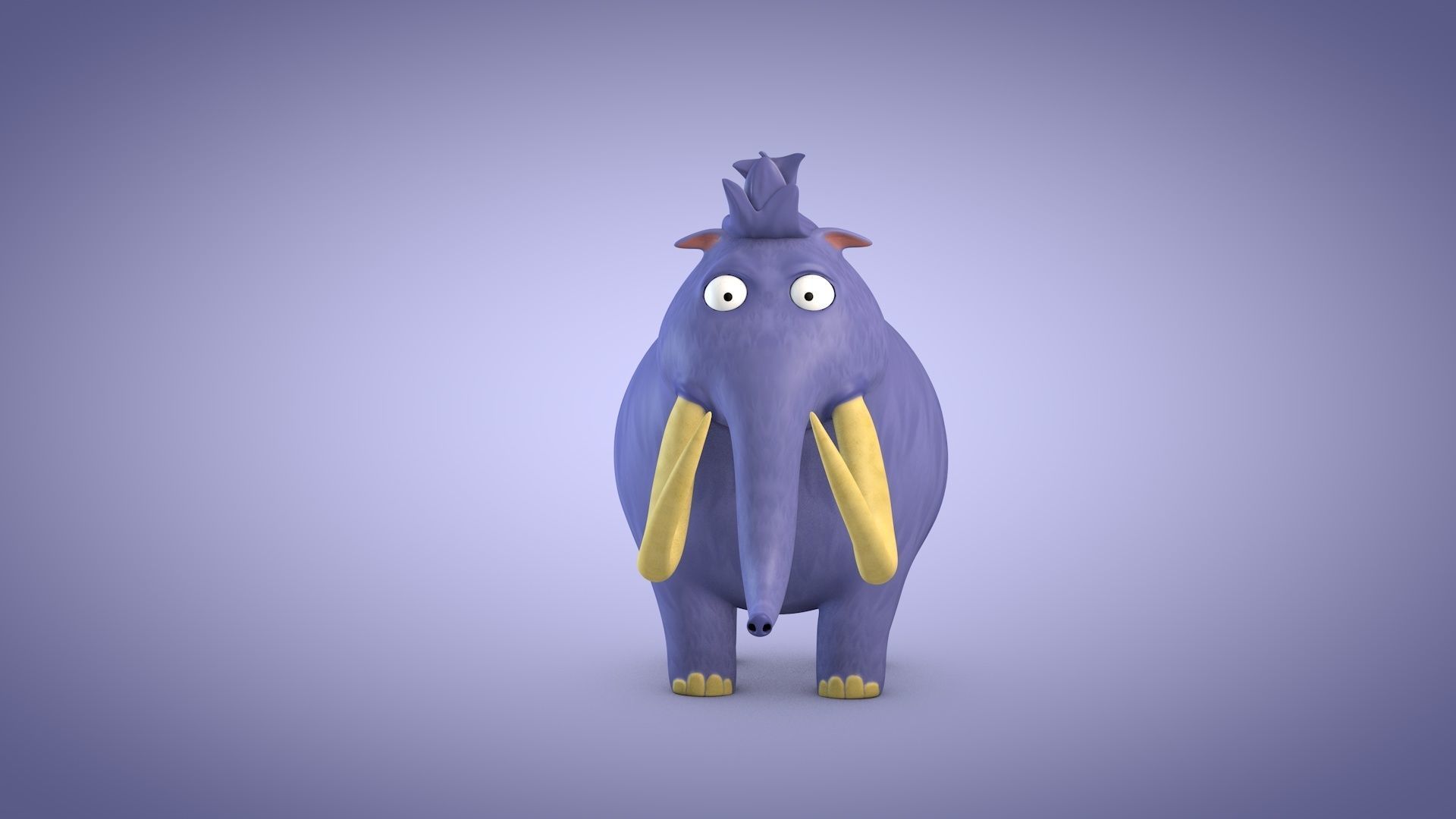 Mammoth Low-poly 3D model_5