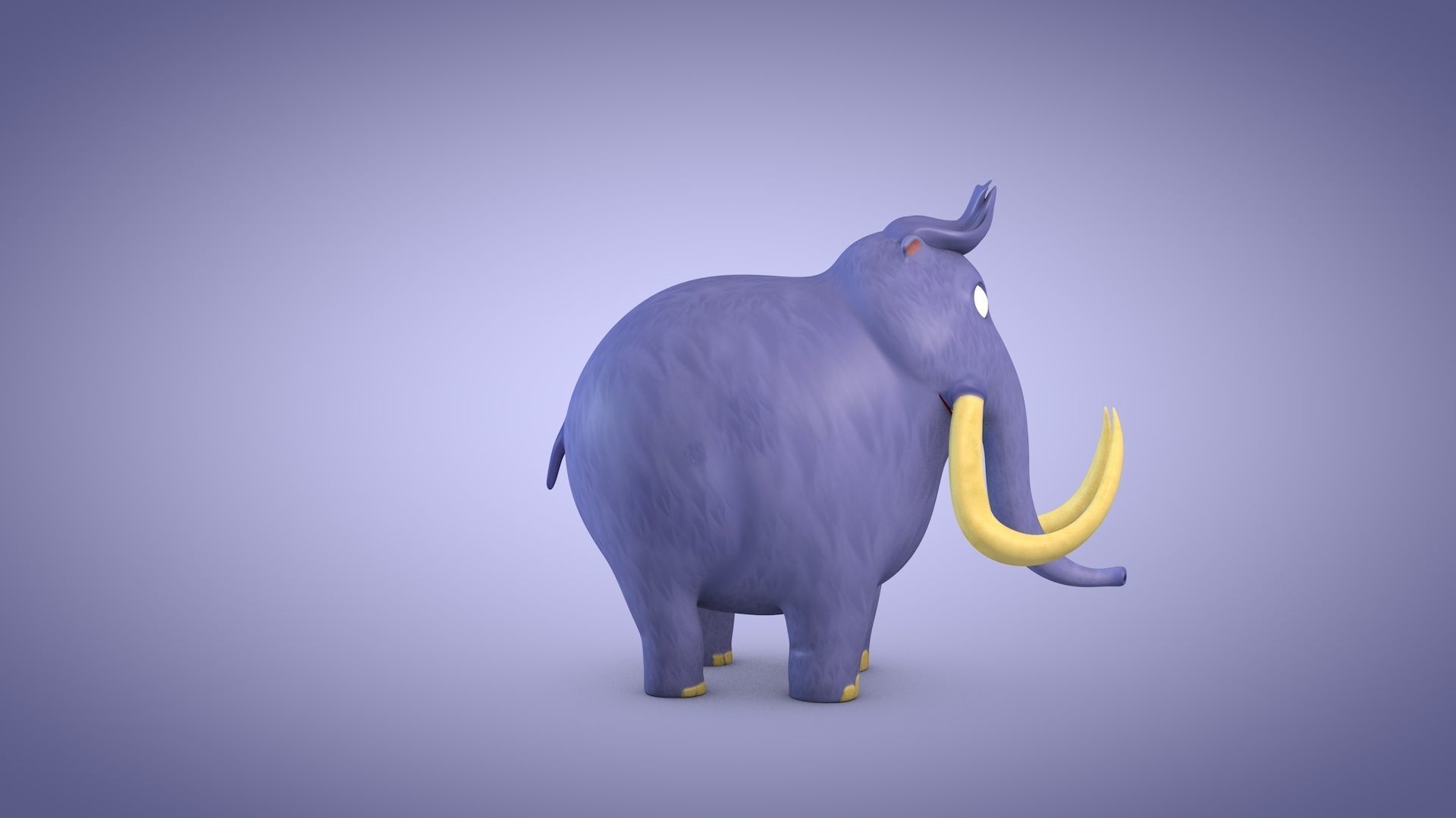 Mammoth Low-poly 3D model_4