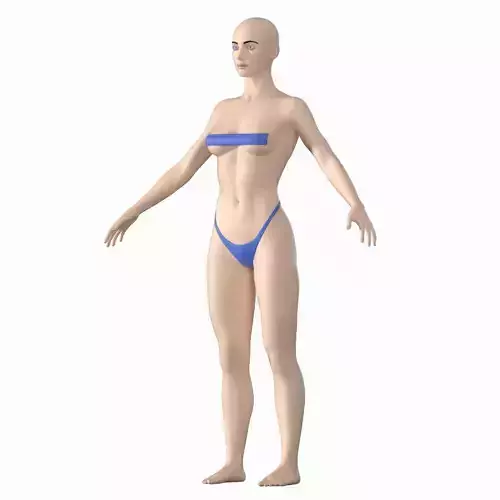 Natural Female 01 A-Pose Base Mesh