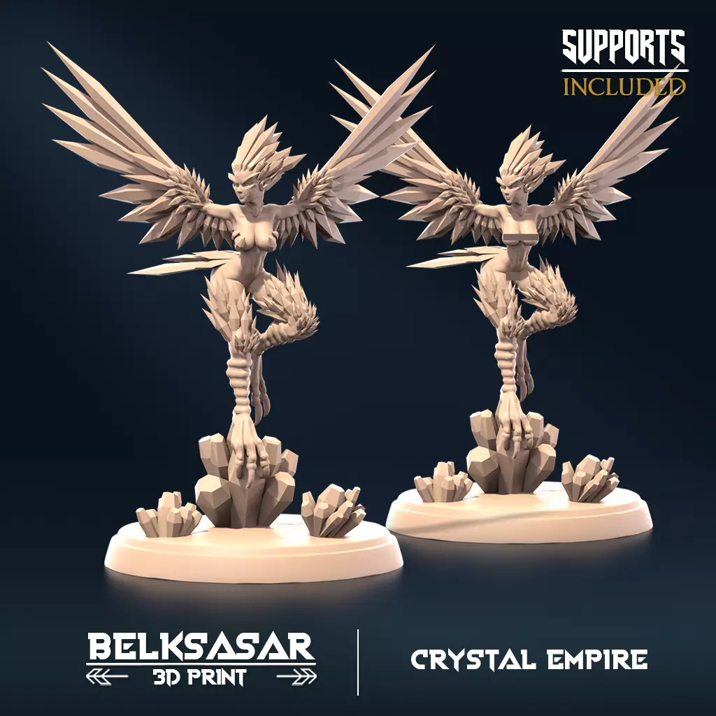 Crystal Harpy A Normal and Nude 3D print model_0
