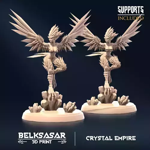 Crystal Harpy A Normal and Nude 3D print model
