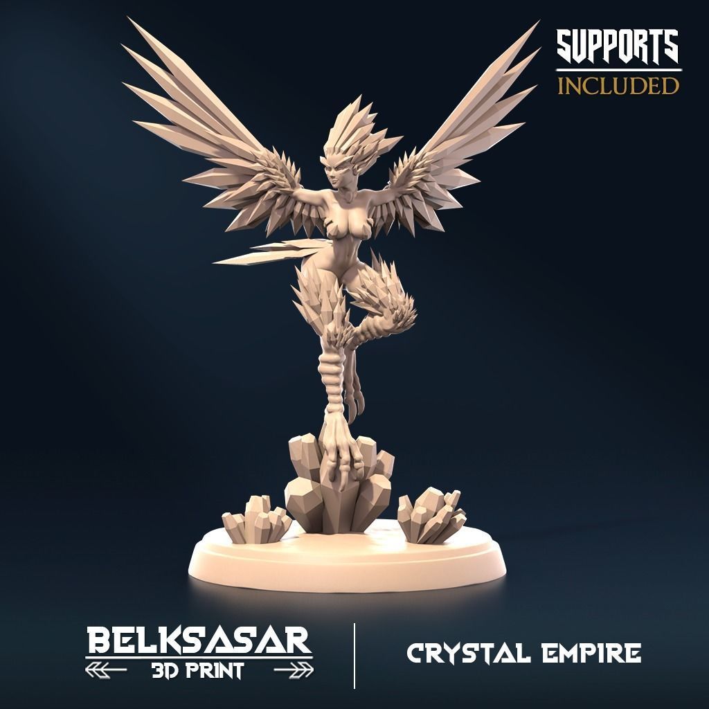 Crystal Harpy A Normal and Nude 3D print model_1