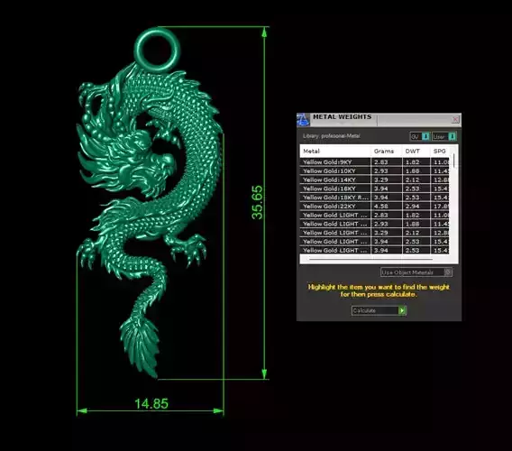 DRAGON PENDENT II dragon jewelry