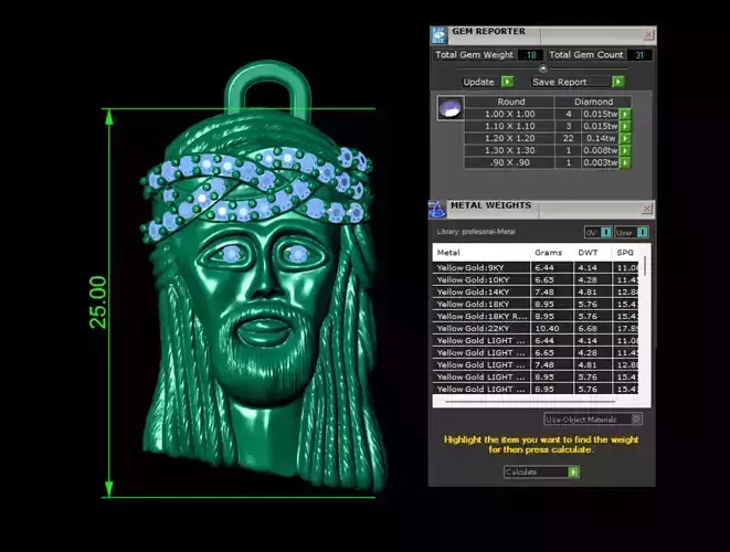 JESUS DIAMOND PENDENT V2 