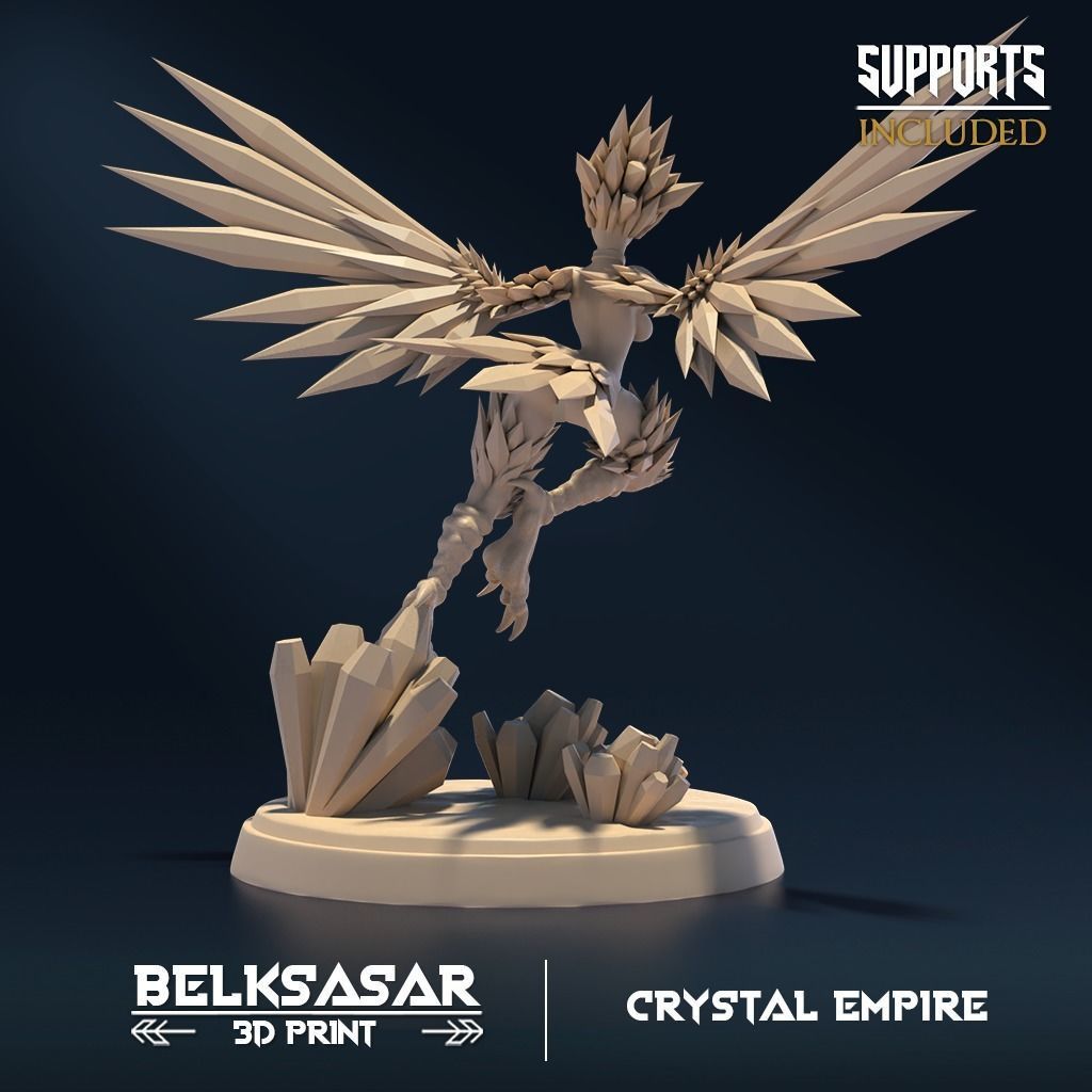 Crystal Harpy C Nude 3D print model_1