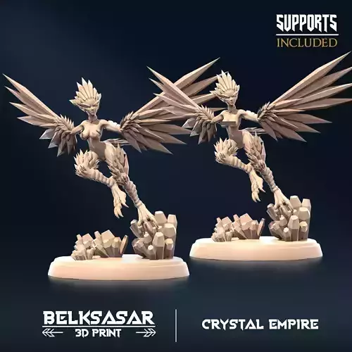 Crystal Harpy C Normal and Nude 3D print model