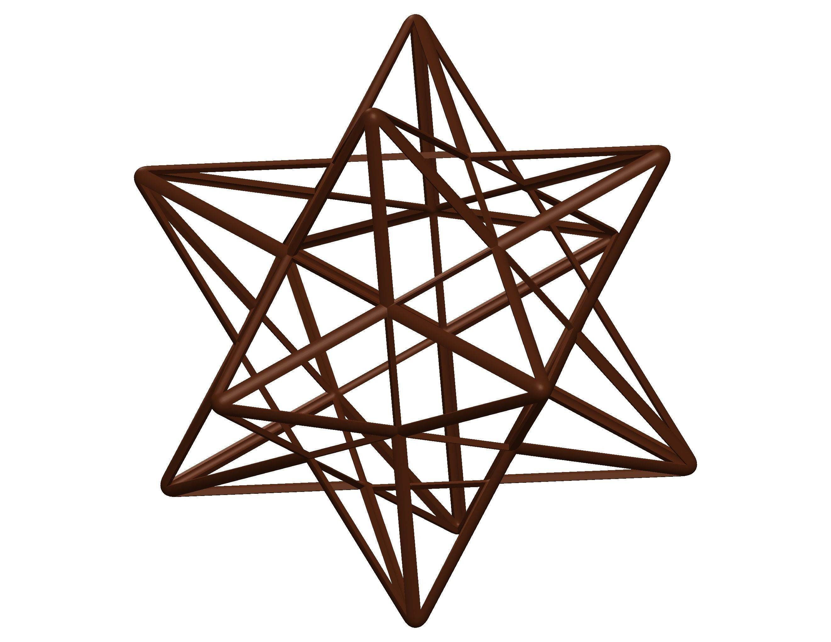 Wireframe Shape Small Stellated Dodecahedron 3D print model_37