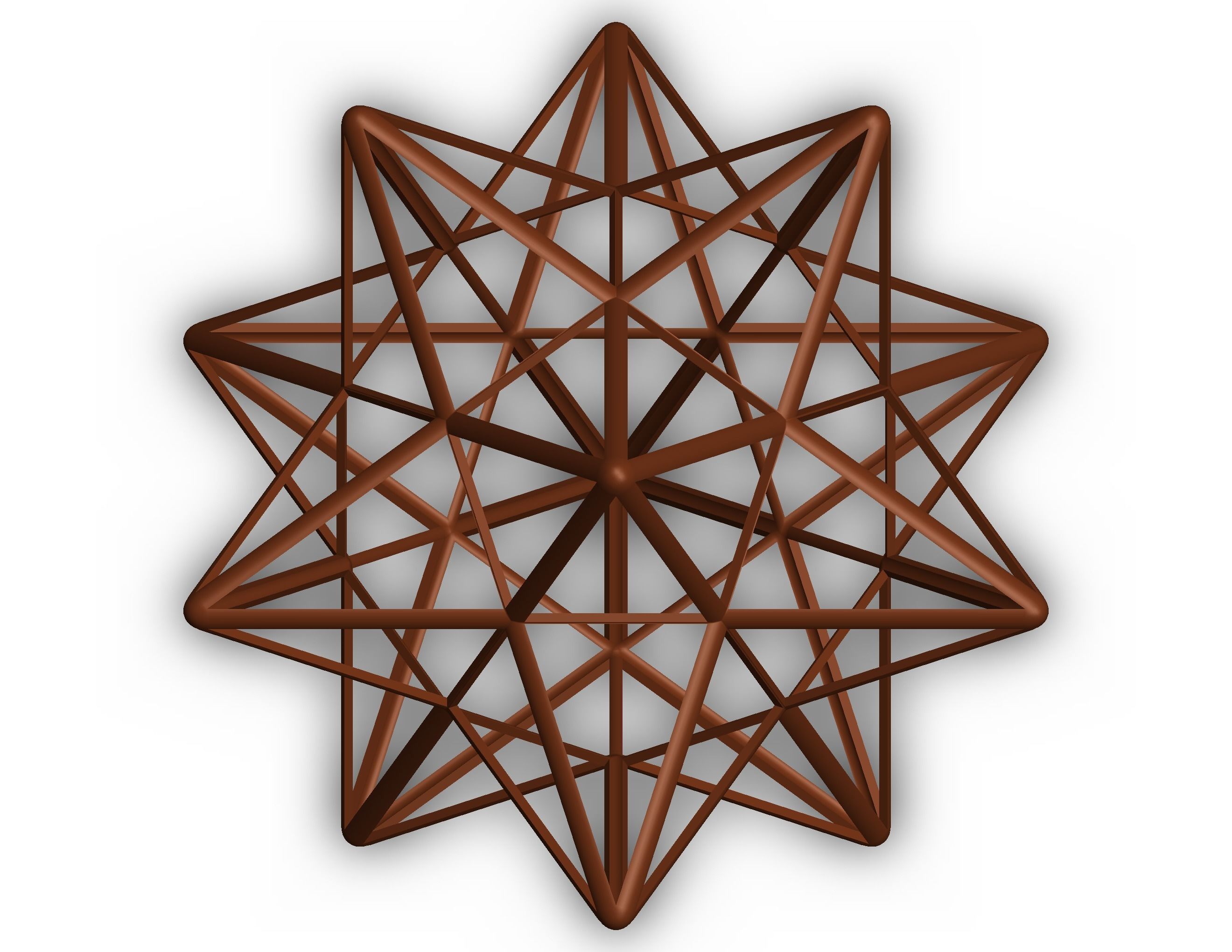 Wireframe Shape Small Stellated Dodecahedron 3D print model_17