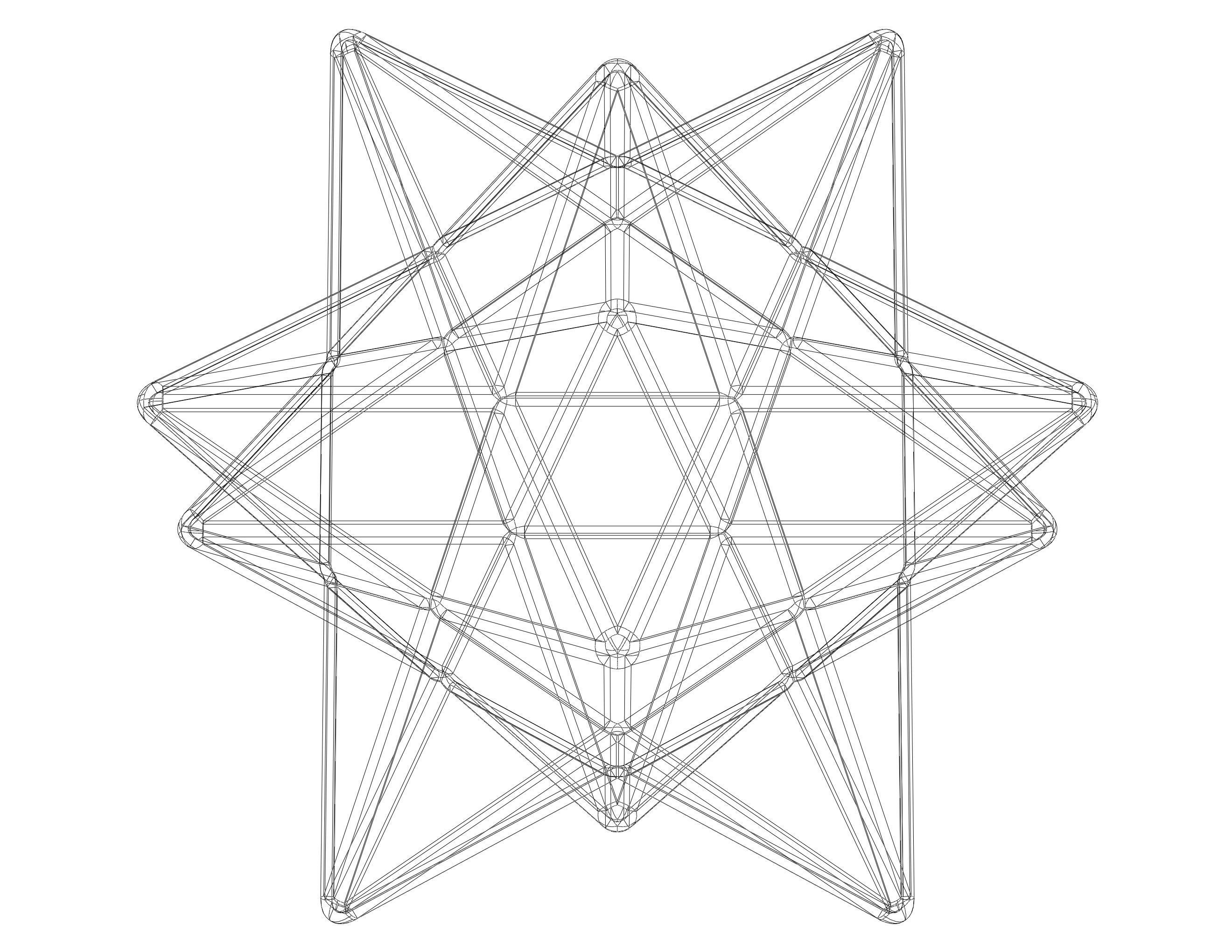 Wireframe Shape Small Stellated Dodecahedron 3D print model_20
