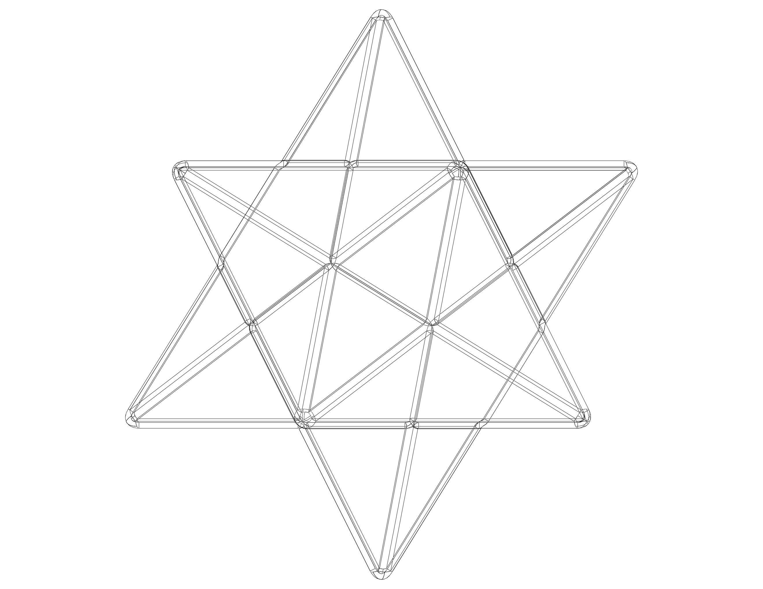 Wireframe Shape Small Stellated Dodecahedron 3D print model_32