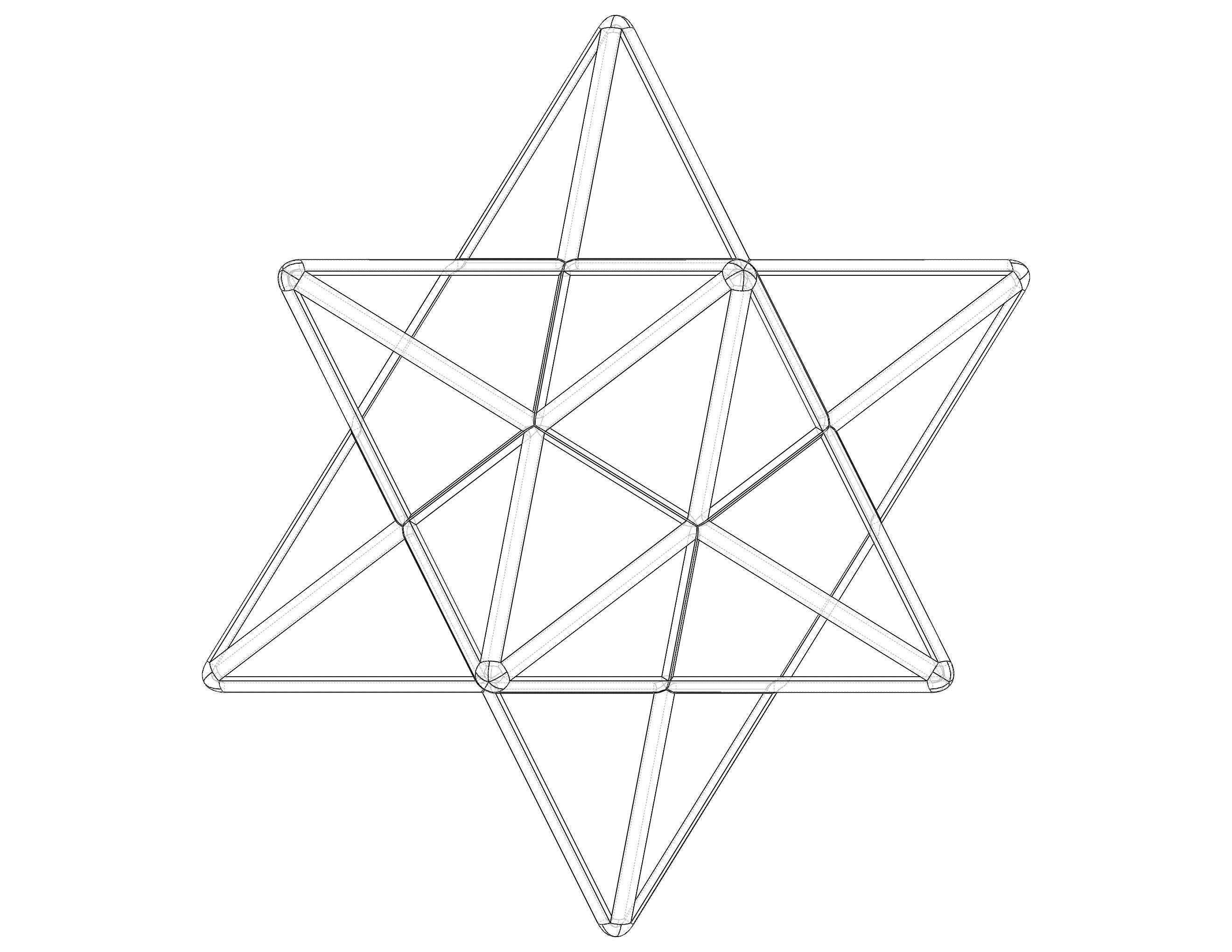 Wireframe Shape Small Stellated Dodecahedron 3D print model_31