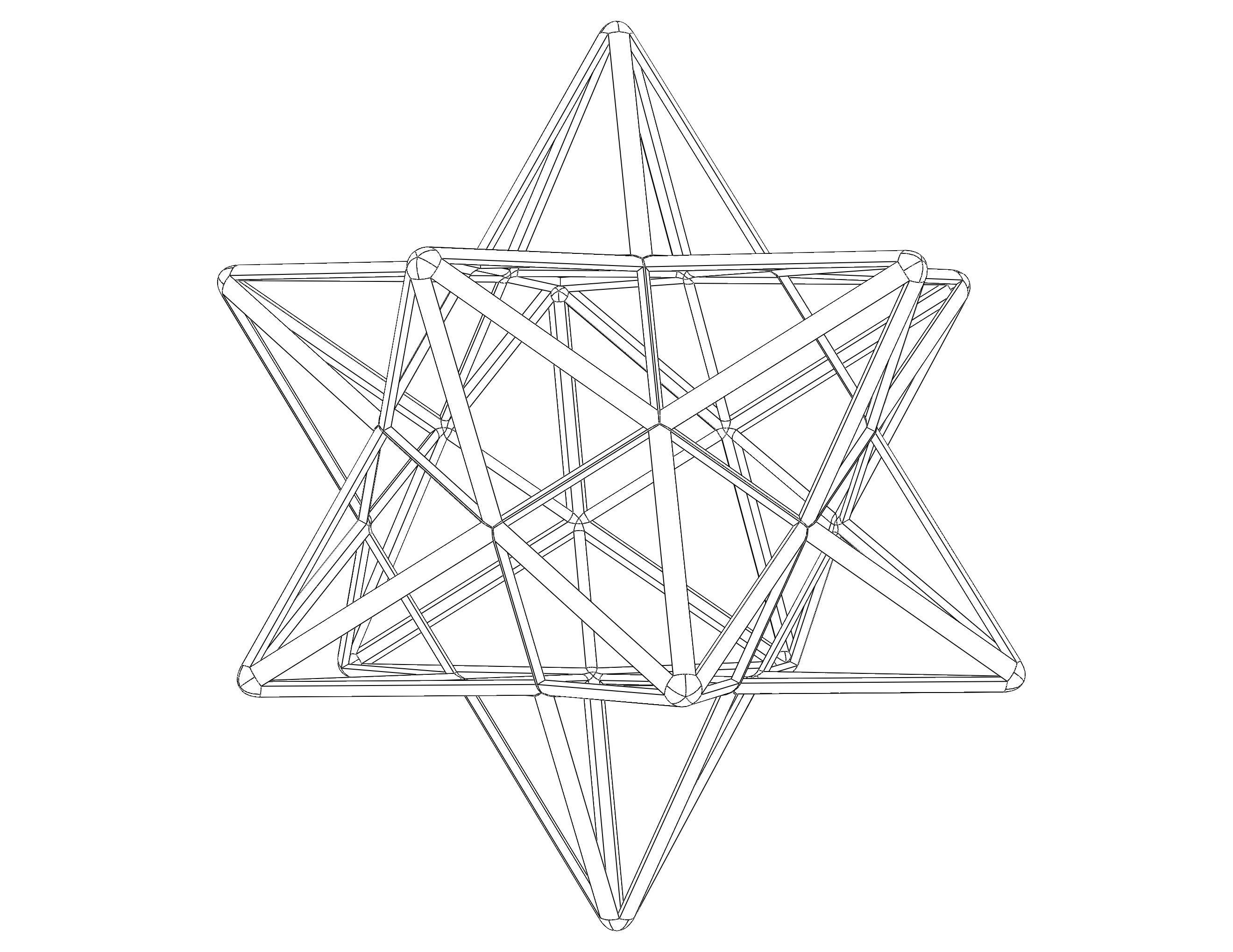 Wireframe Shape Small Stellated Dodecahedron 3D print model_26