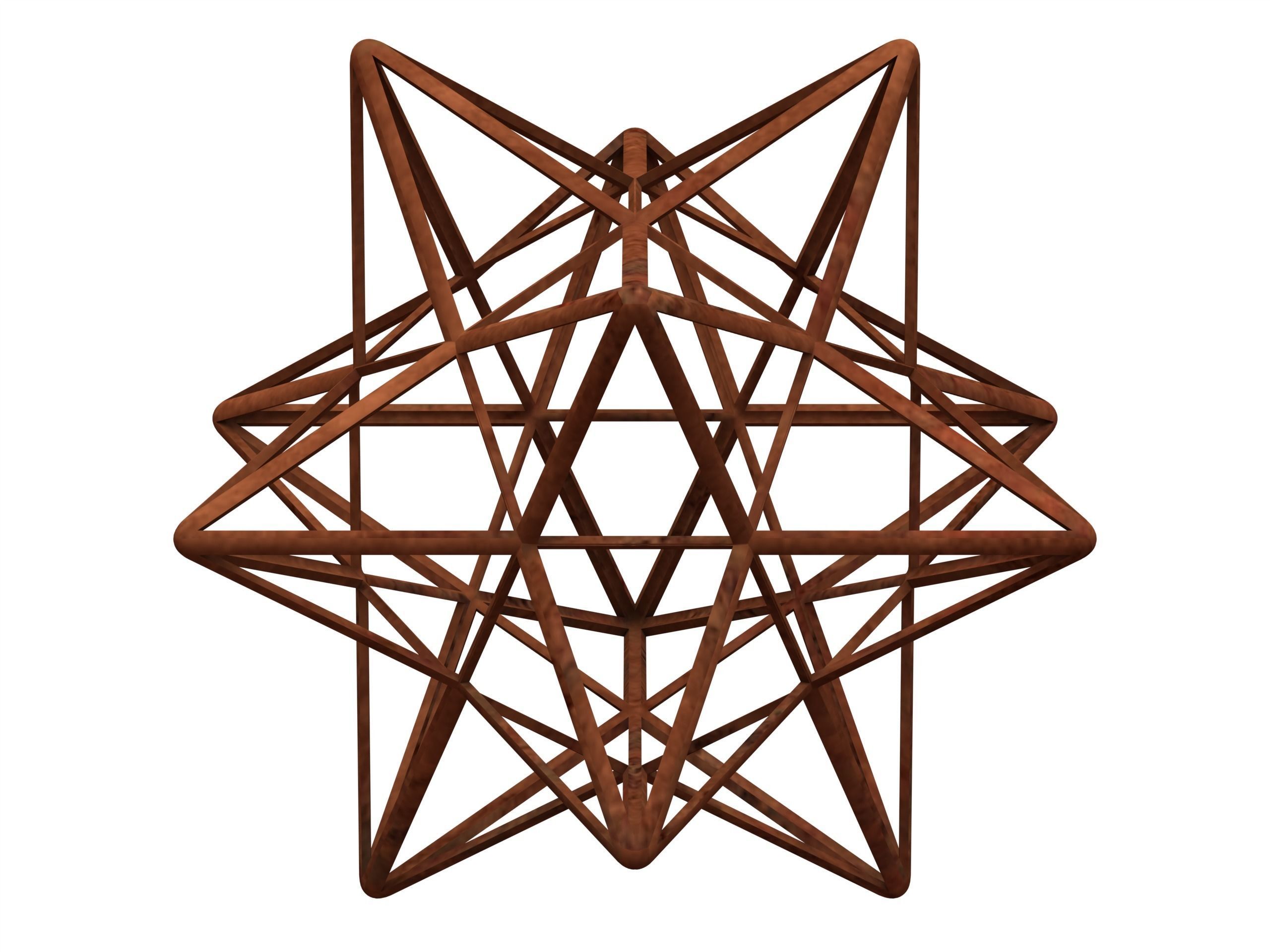 Wireframe Shape Small Stellated Dodecahedron 3D print model_1