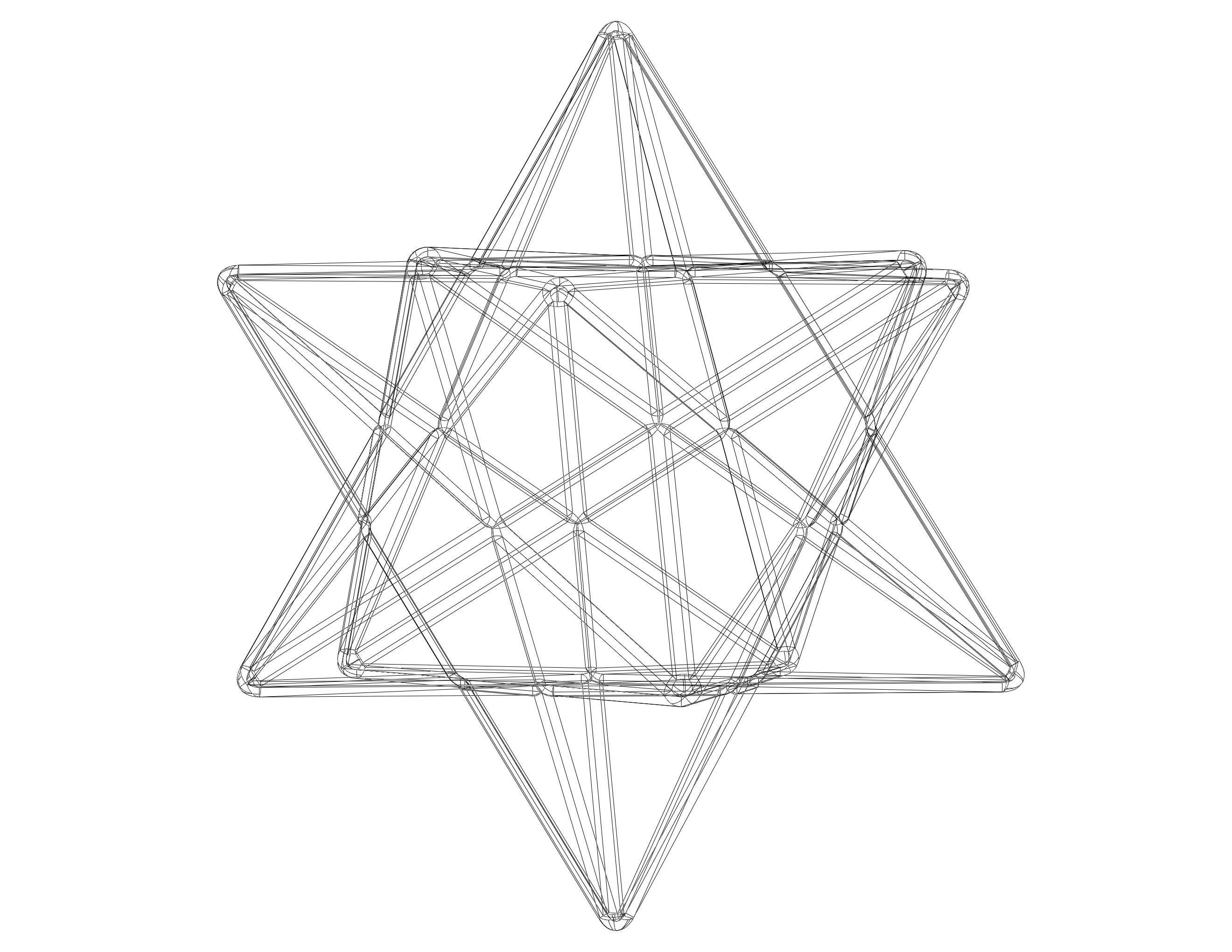 Wireframe Shape Small Stellated Dodecahedron 3D print model_28