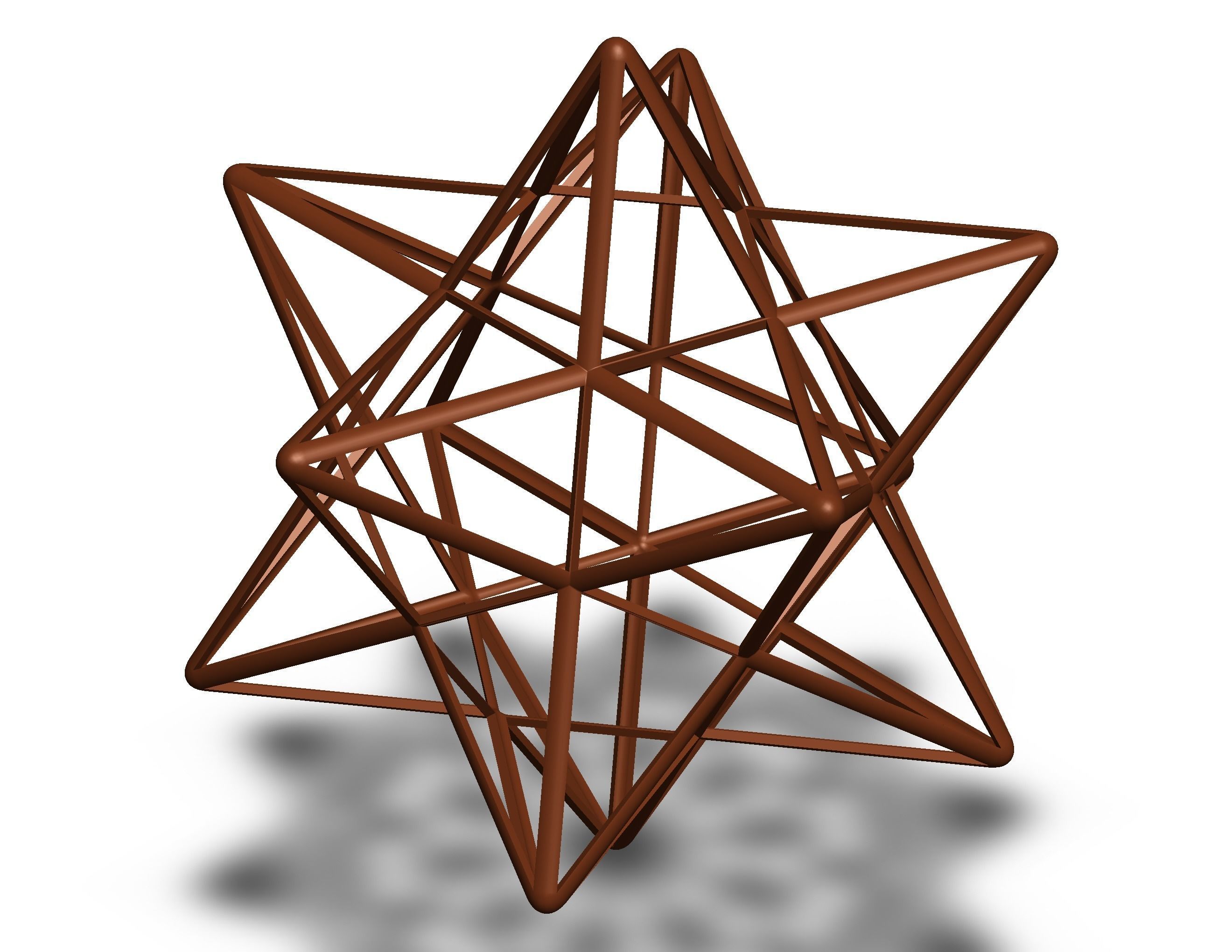 Wireframe Shape Small Stellated Dodecahedron 3D print model_9