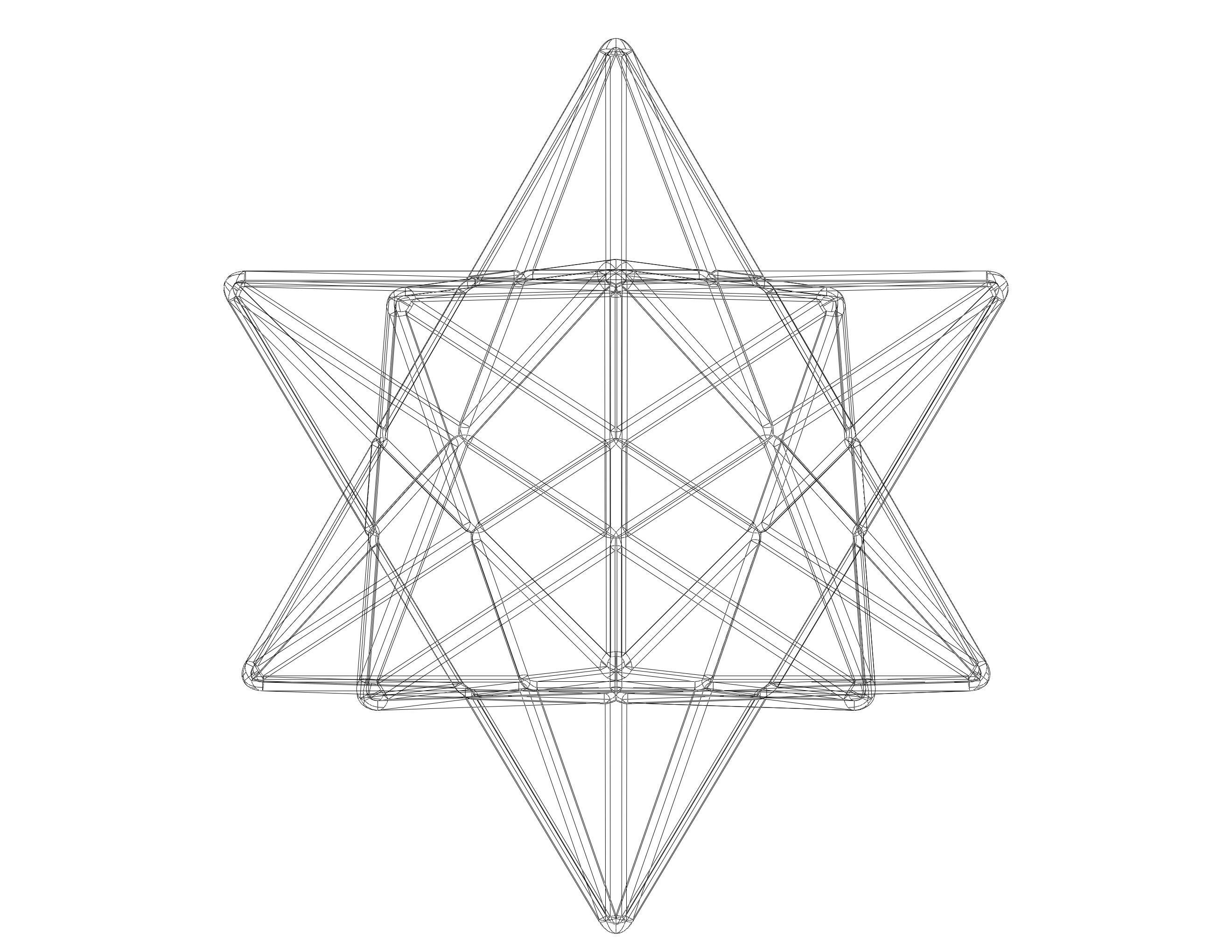 Wireframe Shape Small Stellated Dodecahedron 3D print model_24