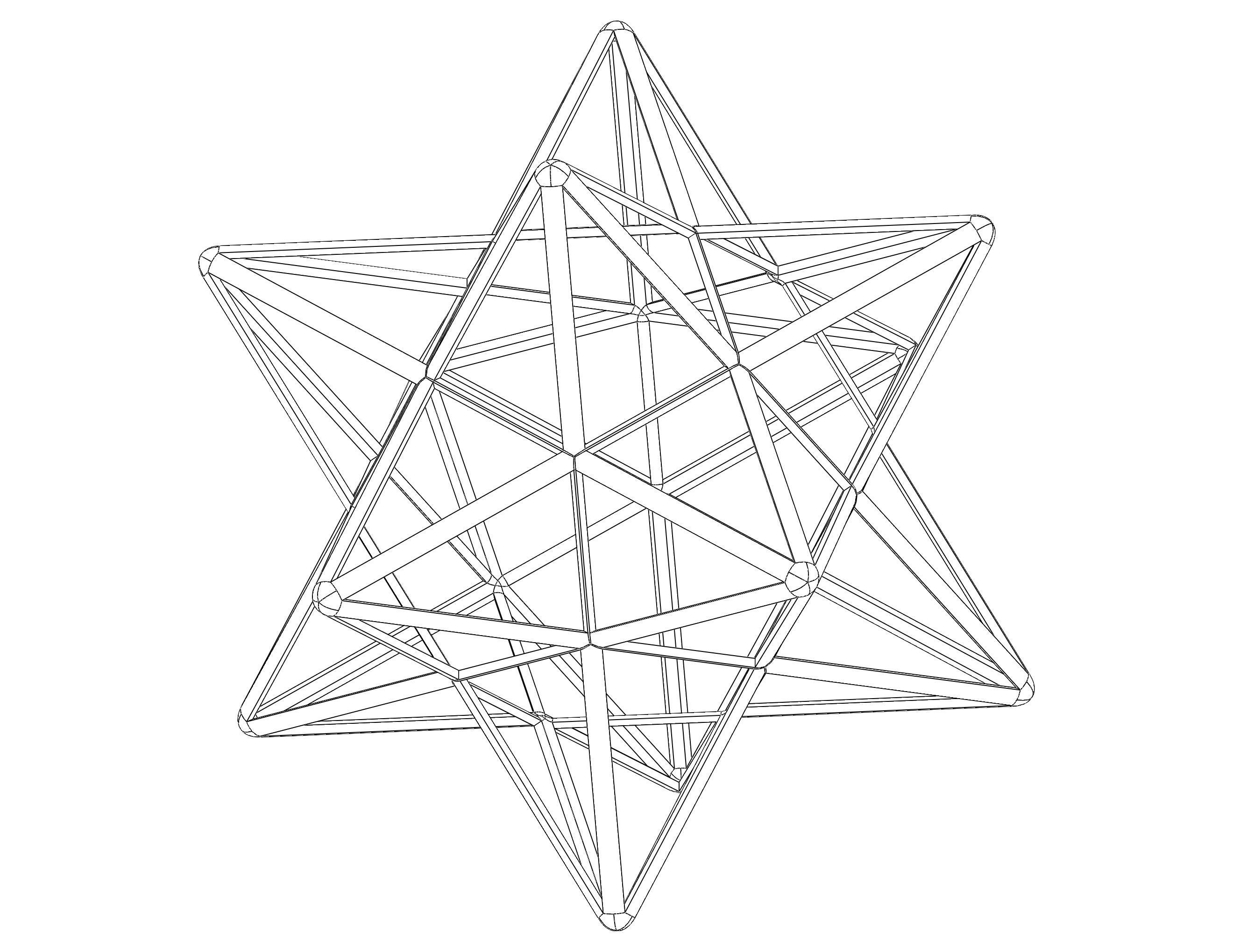Wireframe Shape Small Stellated Dodecahedron 3D print model_34