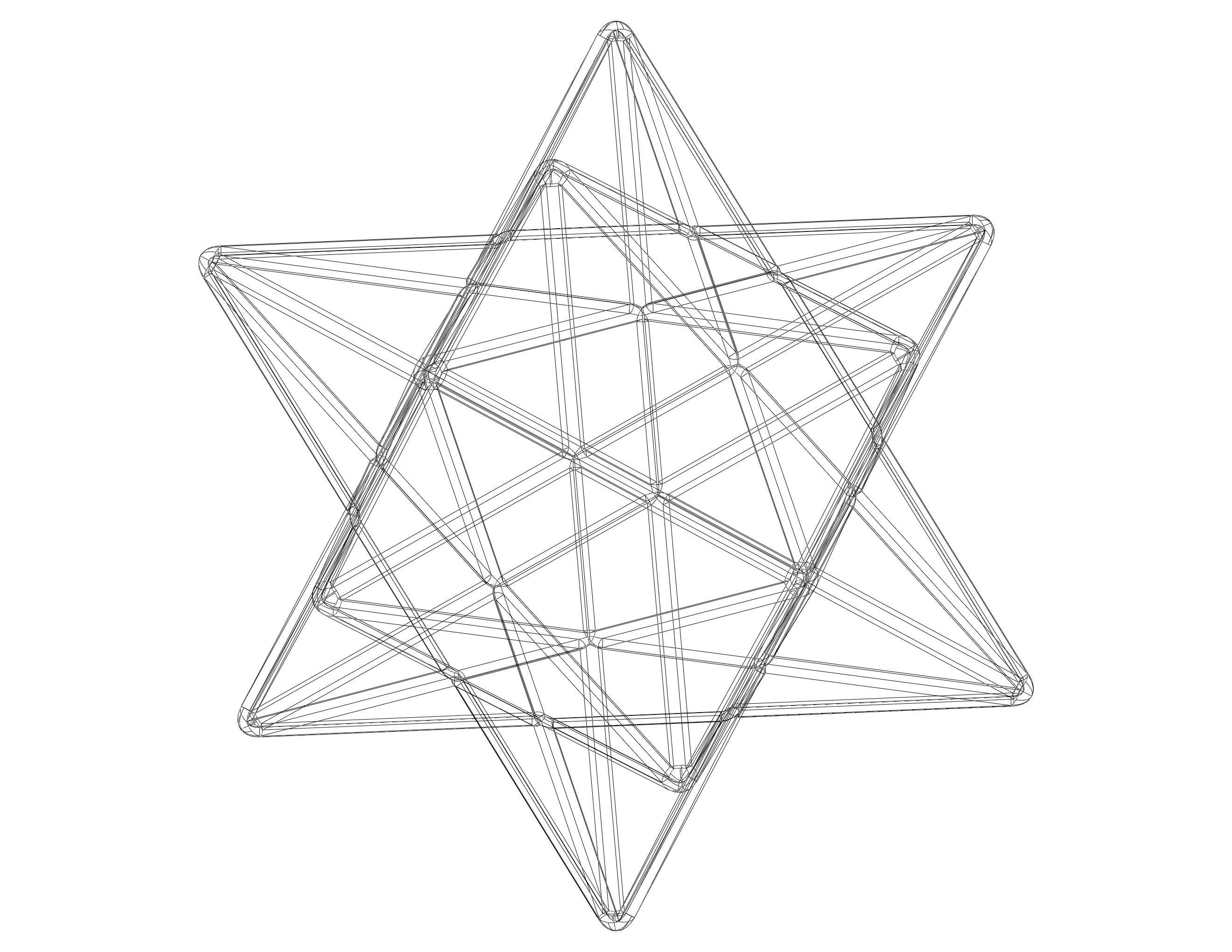 Wireframe Shape Small Stellated Dodecahedron 3D print model_36