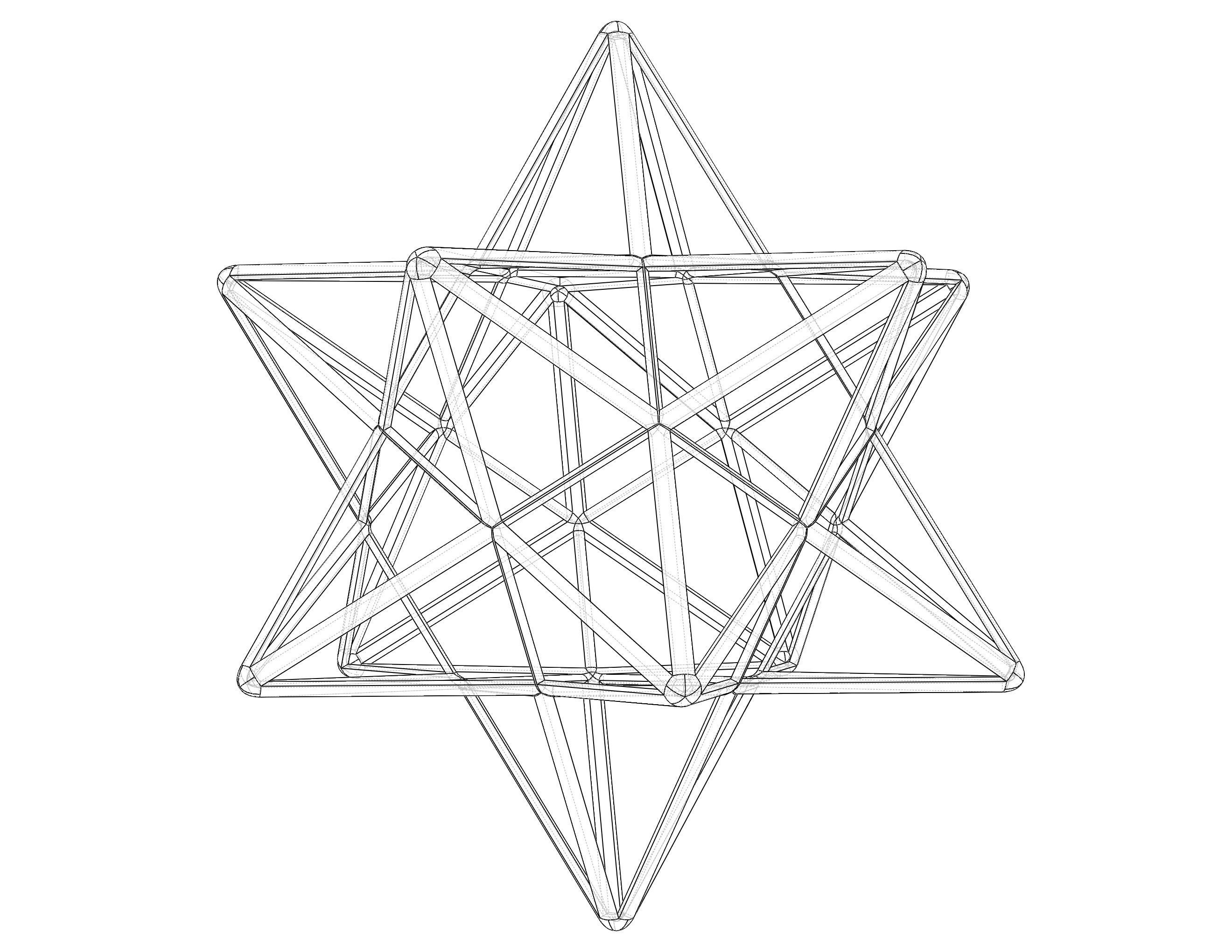 Wireframe Shape Small Stellated Dodecahedron 3D print model_27