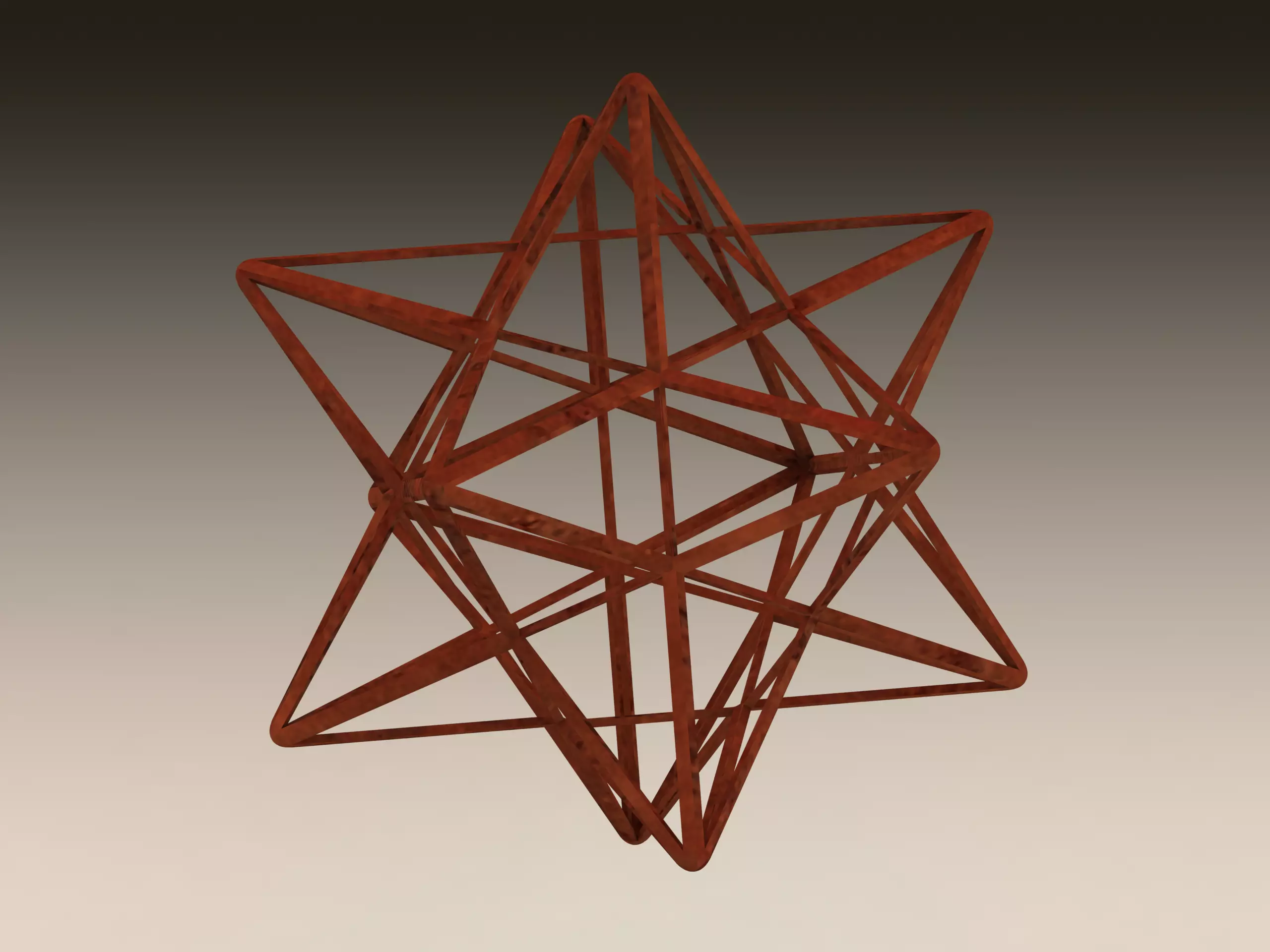 Wireframe Shape Small Stellated Dodecahedron 3D print model_0