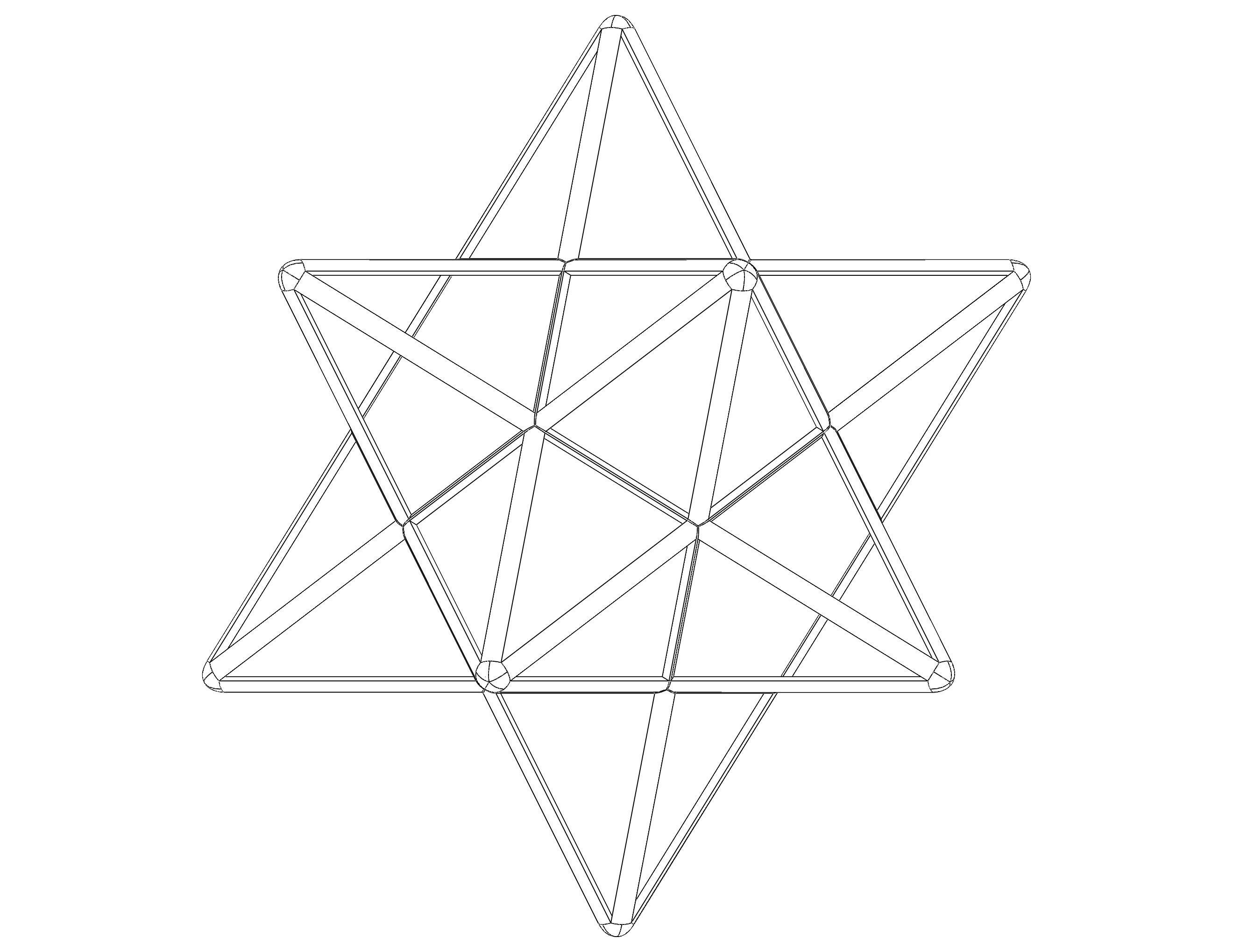 Wireframe Shape Small Stellated Dodecahedron 3D print model_30