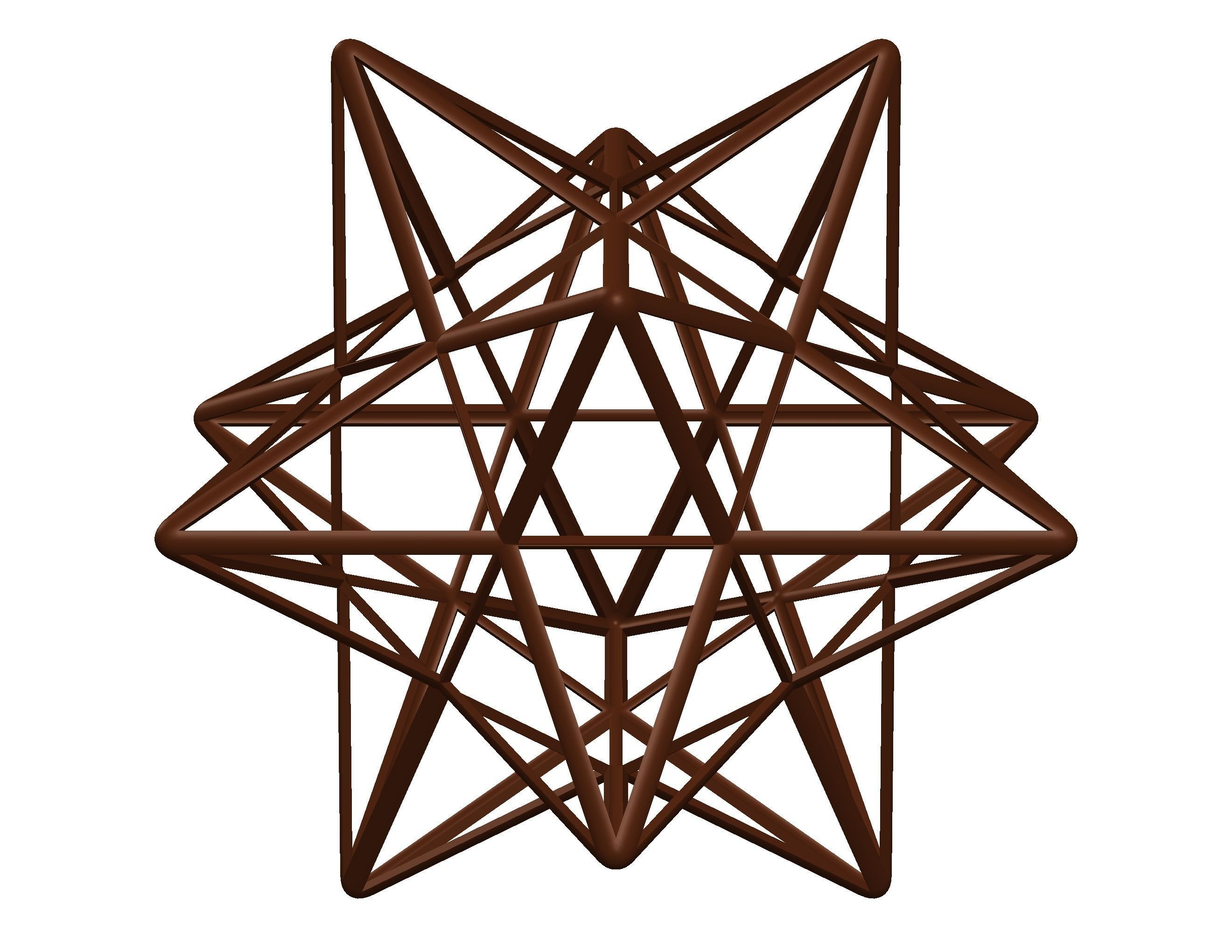 Wireframe Shape Small Stellated Dodecahedron 3D print model_41