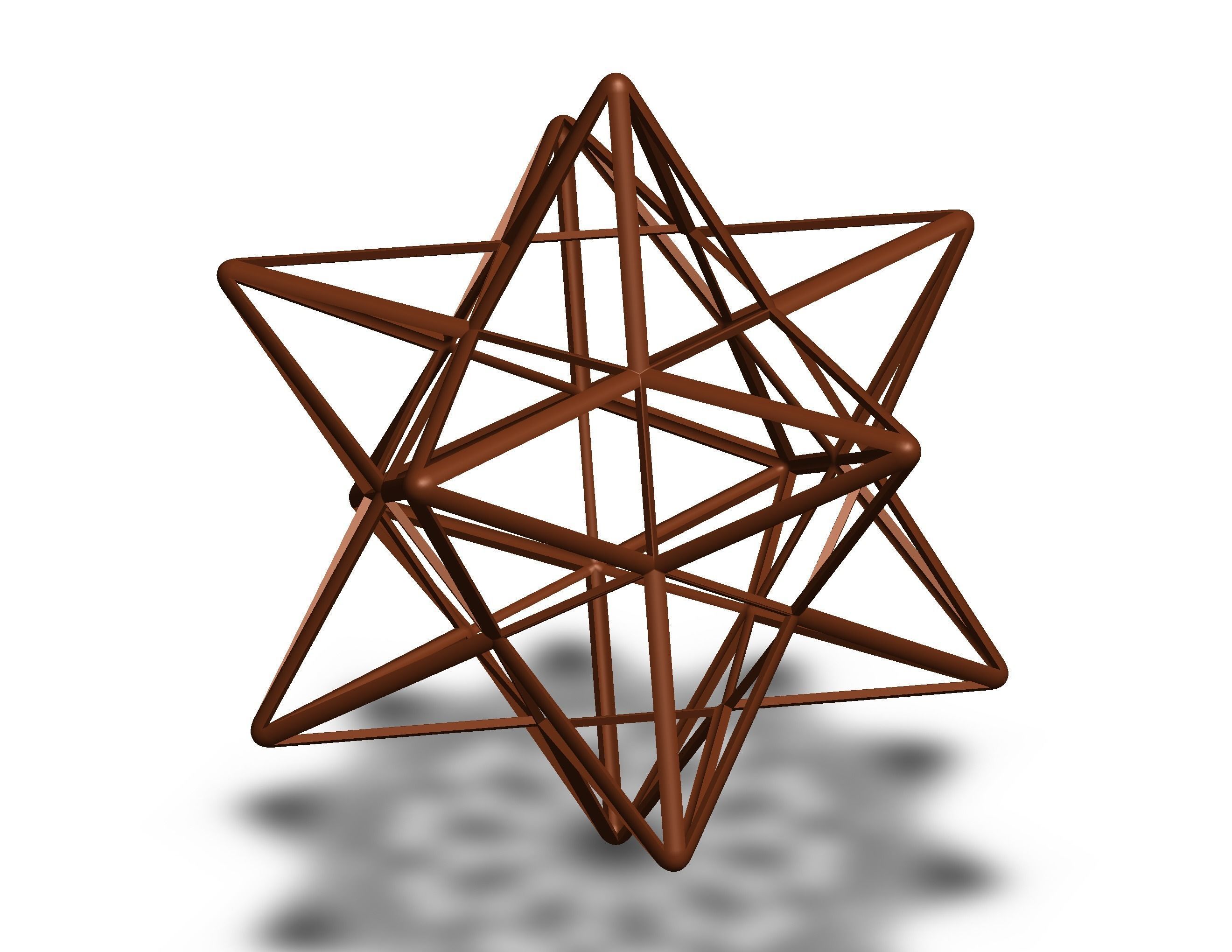 Wireframe Shape Small Stellated Dodecahedron 3D print model_13