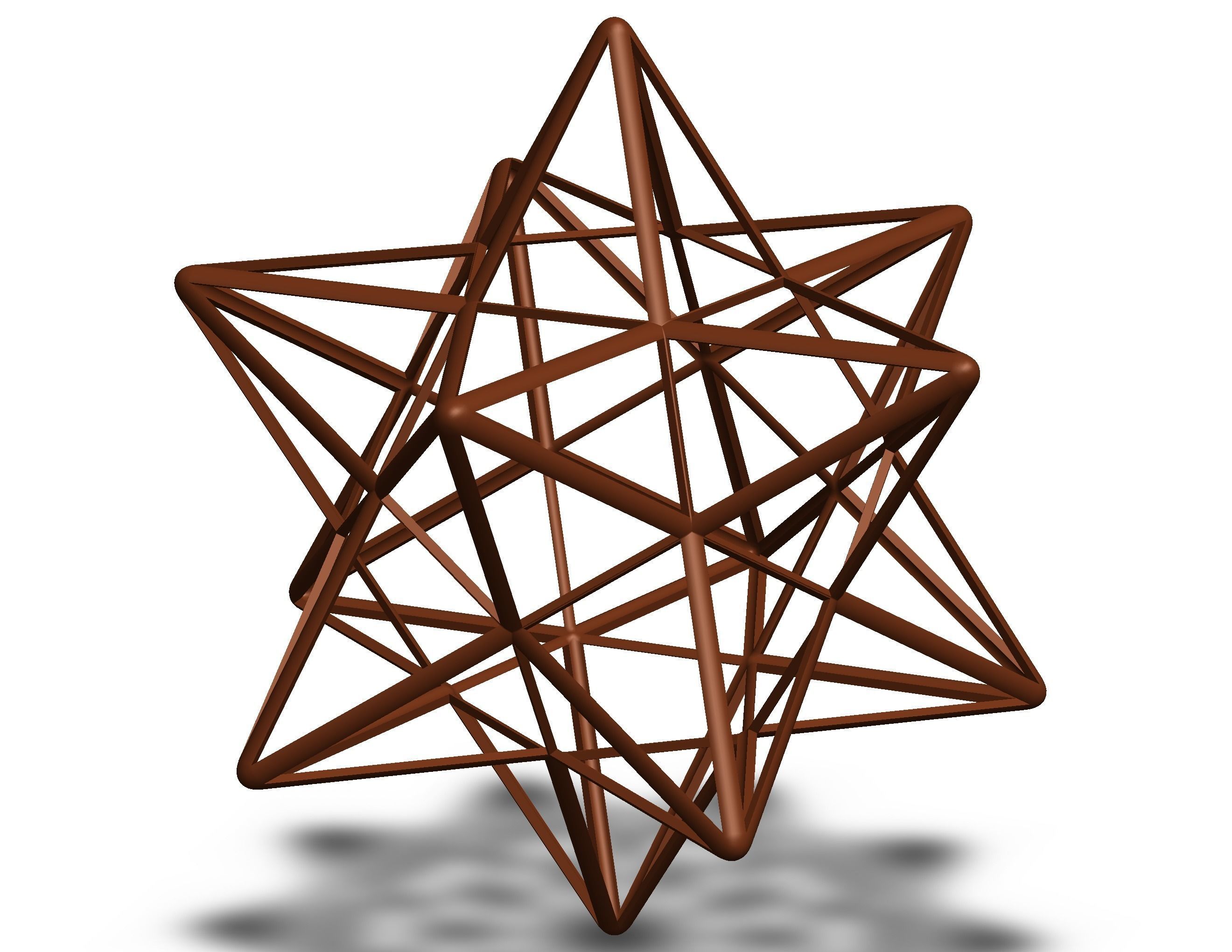 Wireframe Shape Small Stellated Dodecahedron 3D print model_5