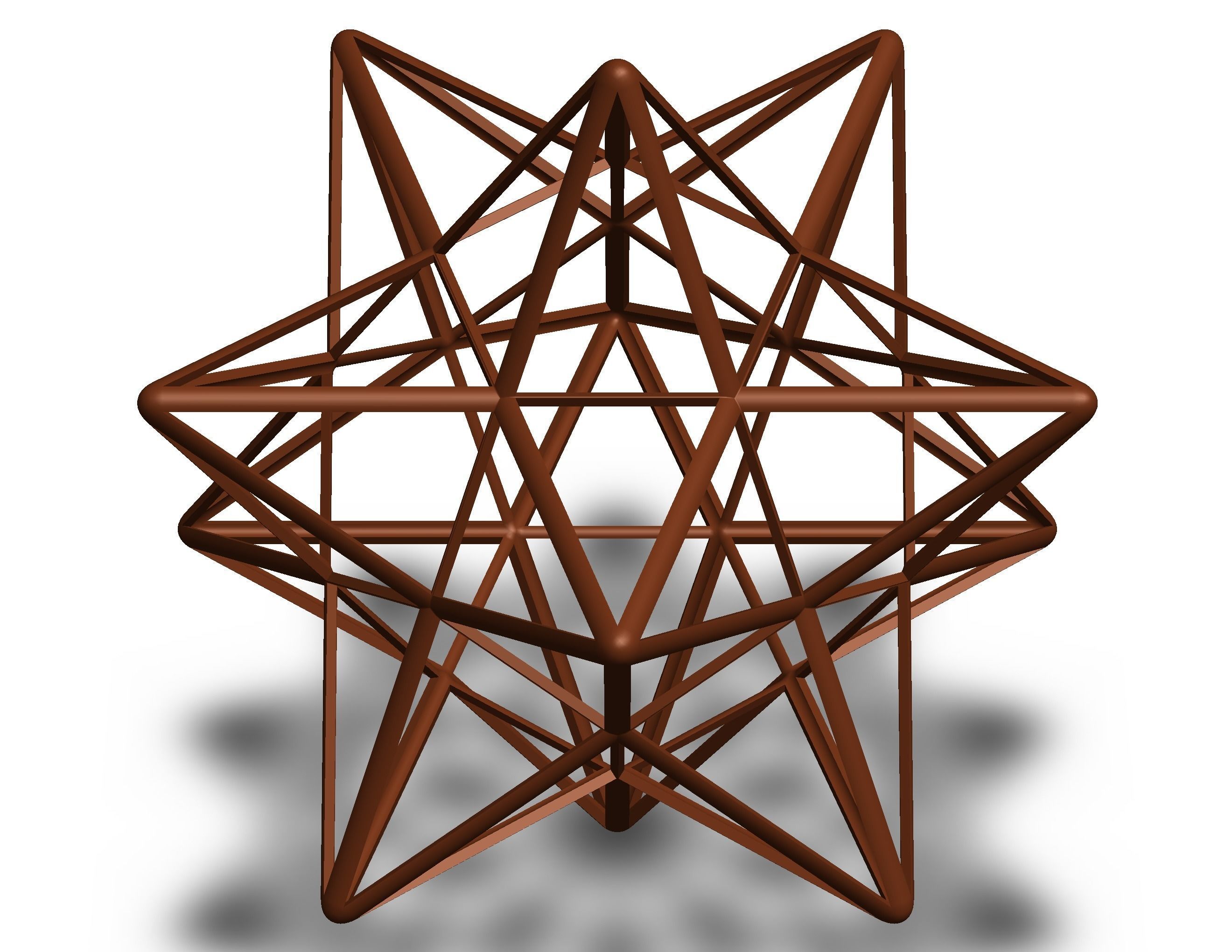 Wireframe Shape Small Stellated Dodecahedron 3D print model_21