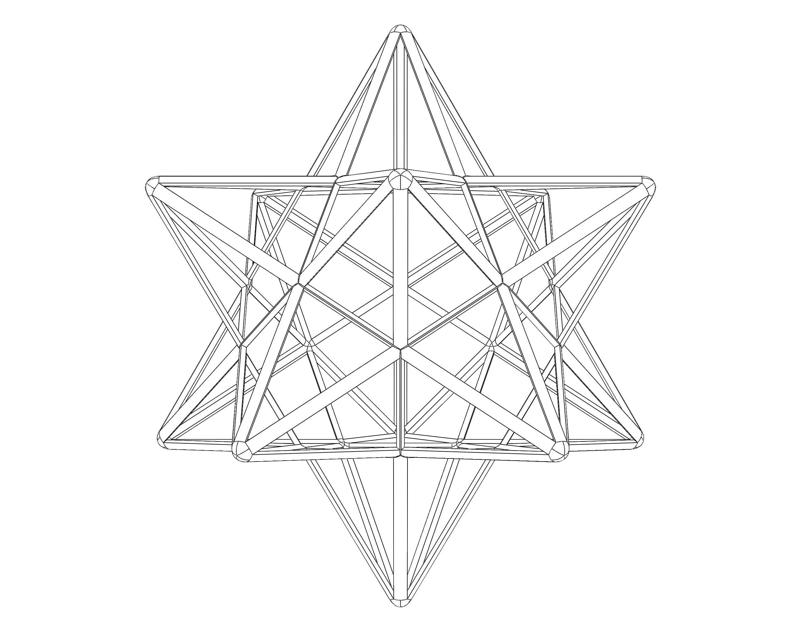 Wireframe Shape Small Stellated Dodecahedron 3D print model_22